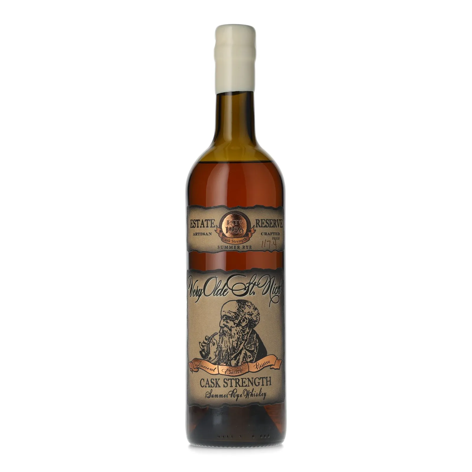 Very Olde St. Nick Estate Reserve Summer Rye, Batch No. K-YC-1, 2019, 58.7% whisky bottle