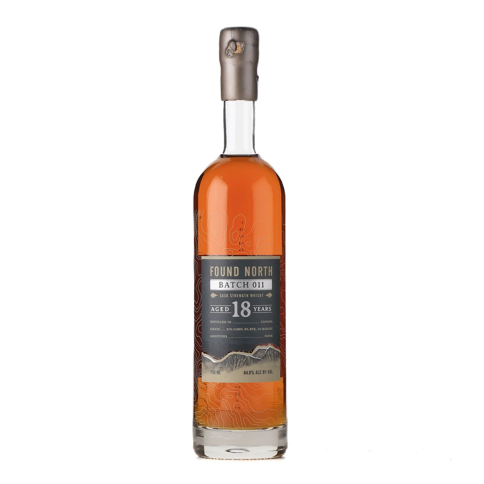 Found North Batch No. 011 18 Year Old, Ex-Bourbon & New American Oak Cask, Batch No. 011, 64.9% whisky bottle