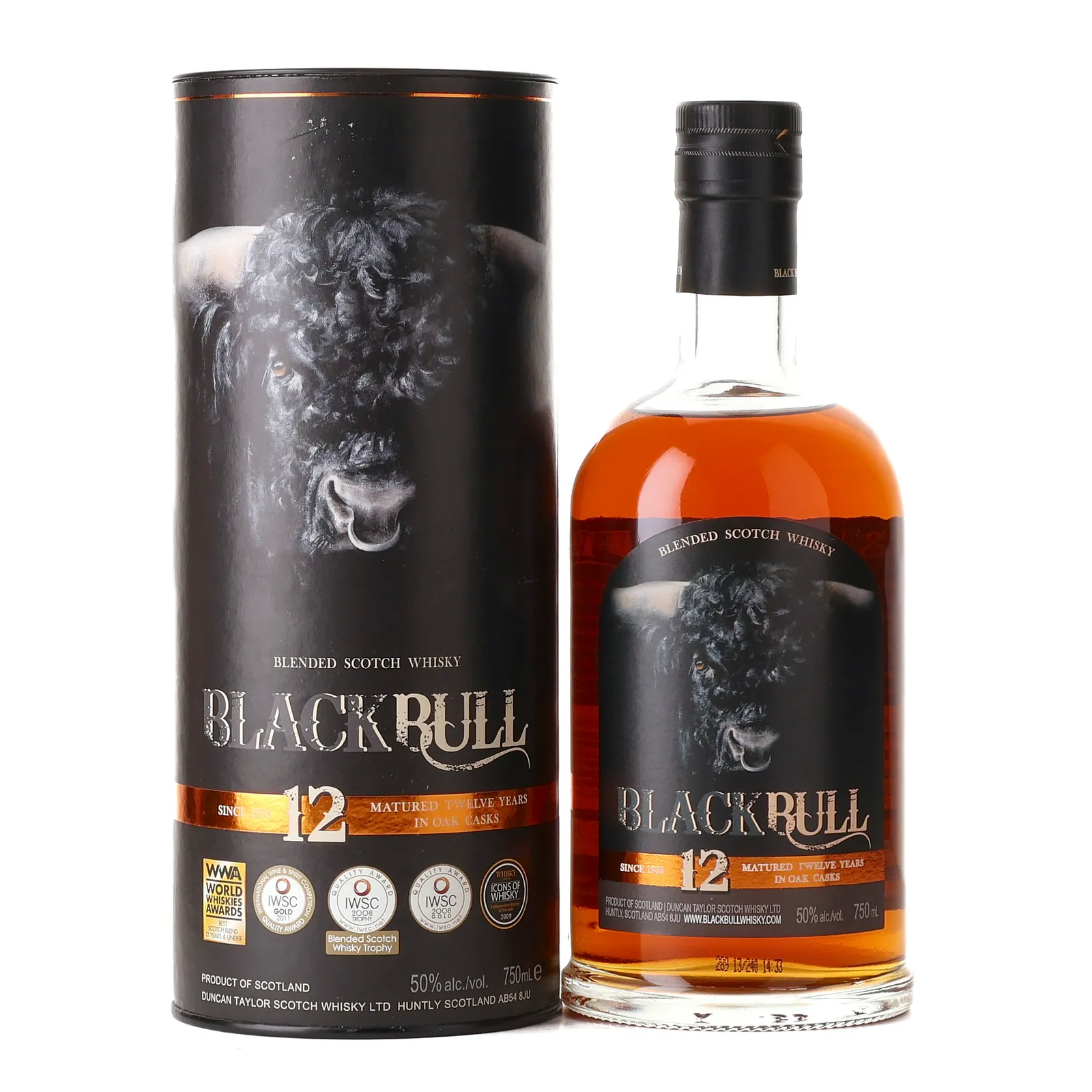 Black Bull 12 Year Old, Bourbon & Sherry Cask, Duncan Taylor, 50%, 75cl whisky bottle
