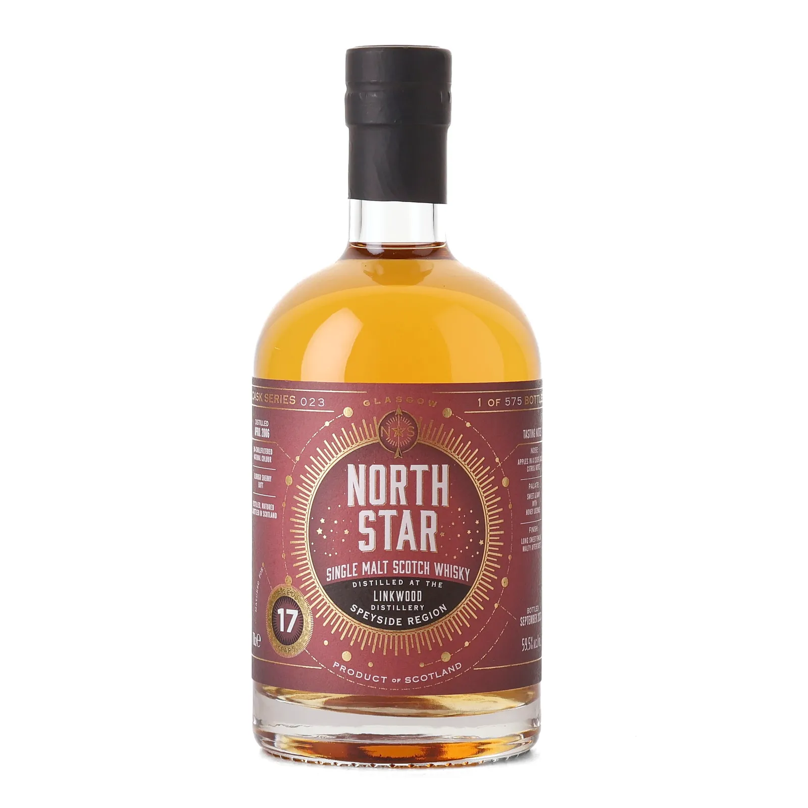 Linkwood 17 Year Old, Oloroso Sherry Cask, Series No. 23, 2006, North Star Spirits, 59.5% whisky bottle