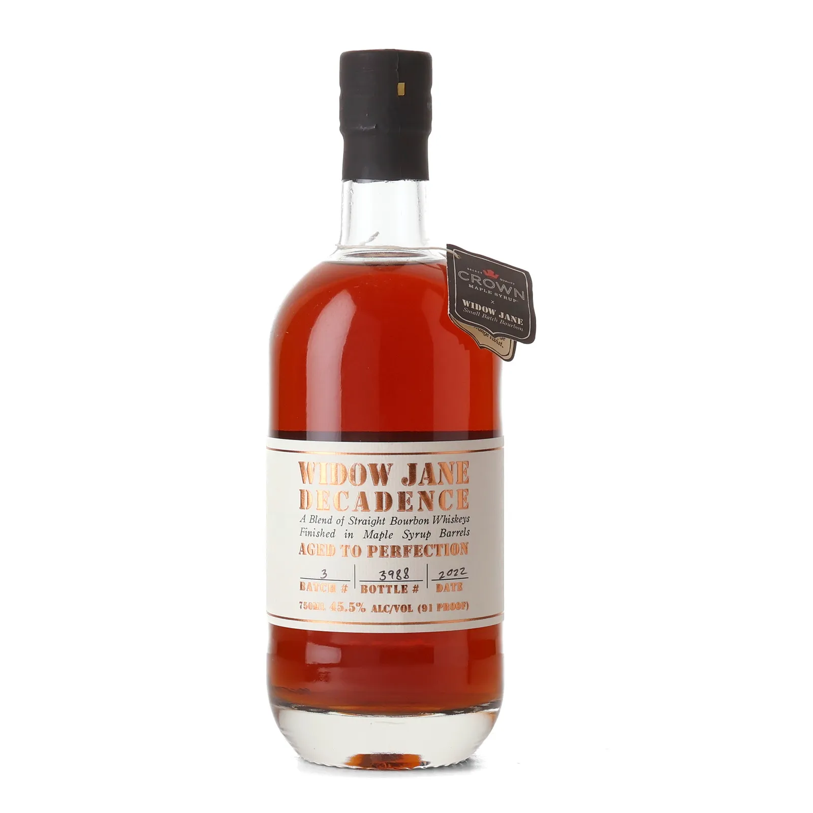 Widow Jane Decadence 10 Year Old, Maple Syrup Cask, Batch No. 3, 2022, 45.5% whisky bottle