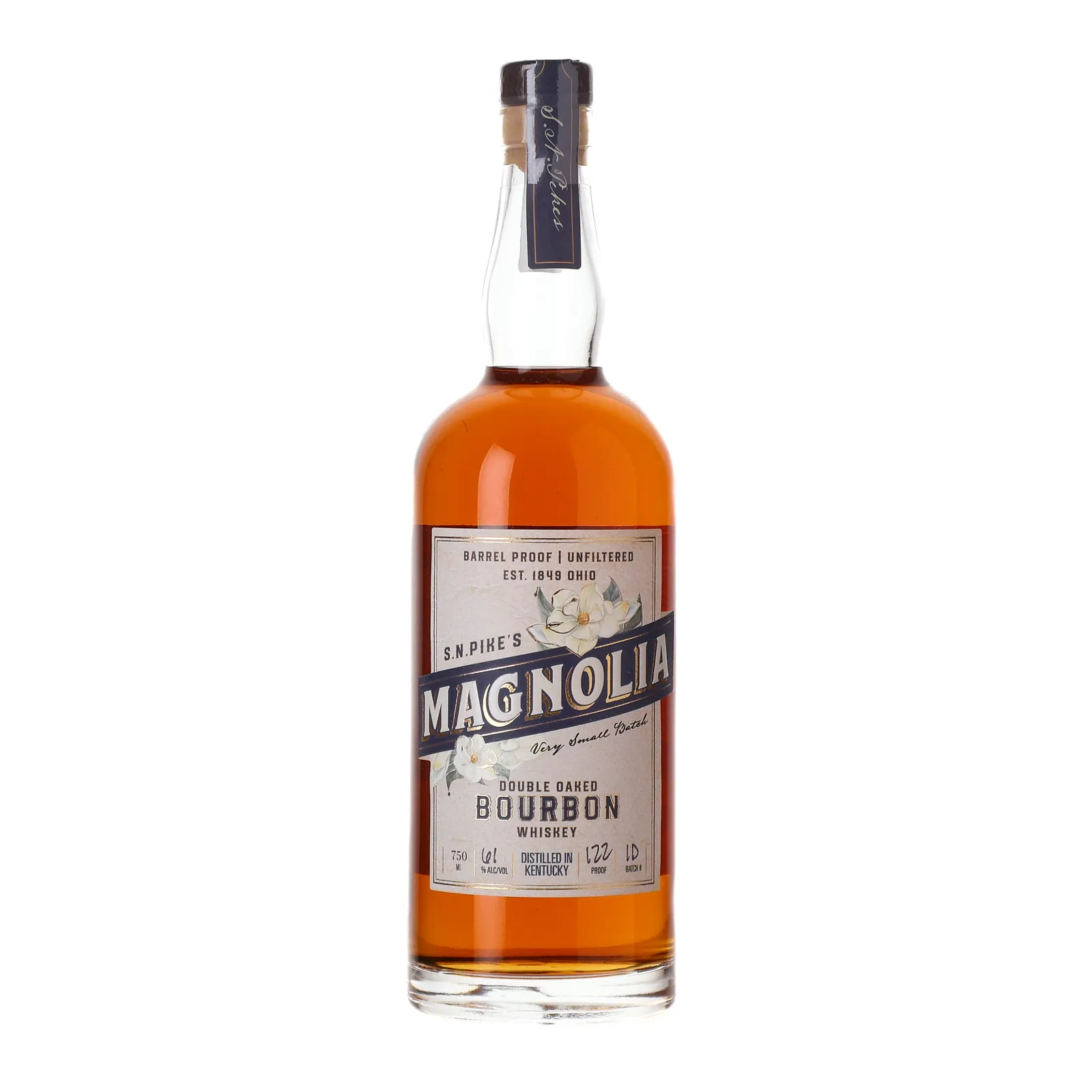 S.N. Pike's Magnolia Double Oaked Bourbon, Batch No. 1D, 61% whisky bottle