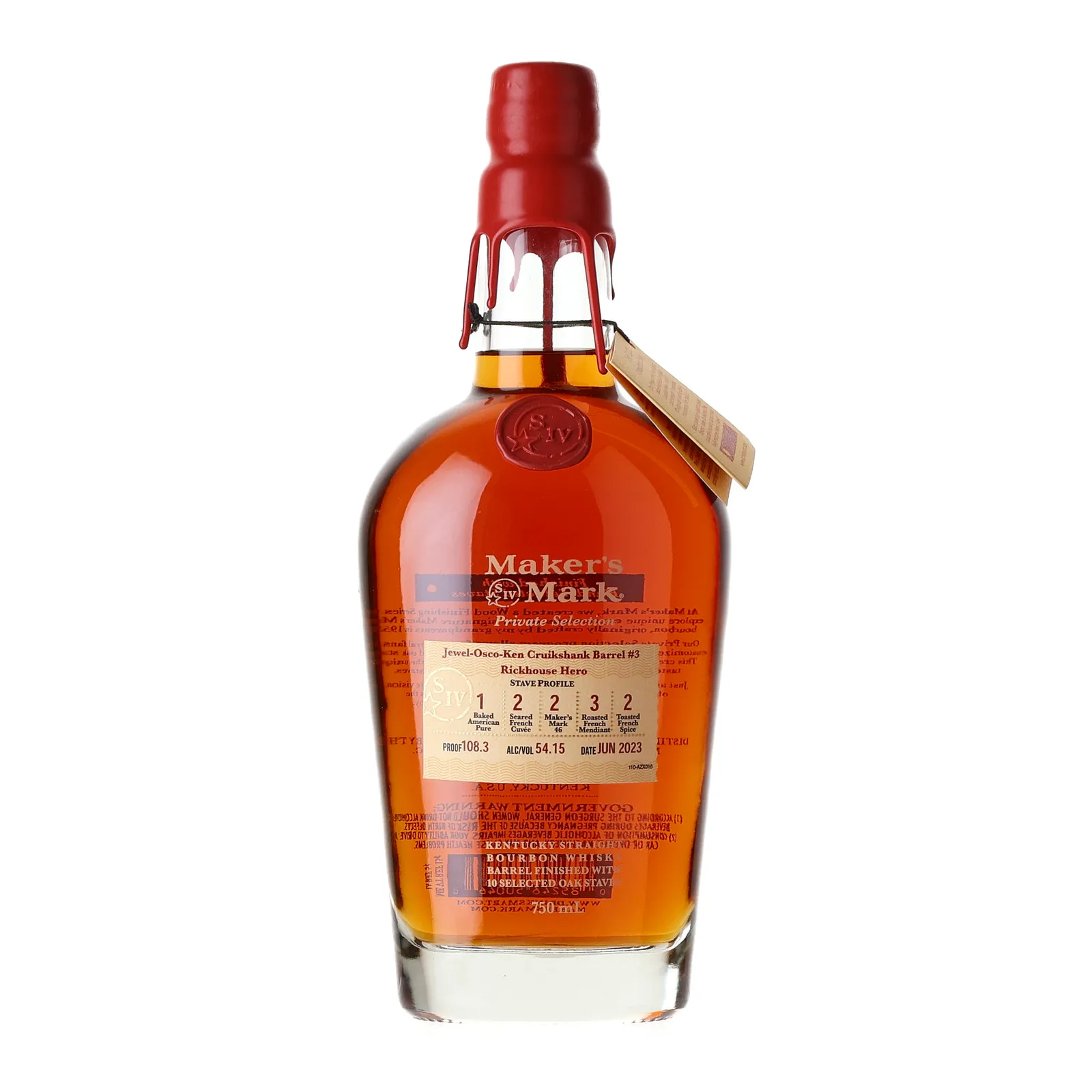 Maker's Mark Private Selection 2023, Bourbon Cask, Cask #3, 54.15% whisky bottle
