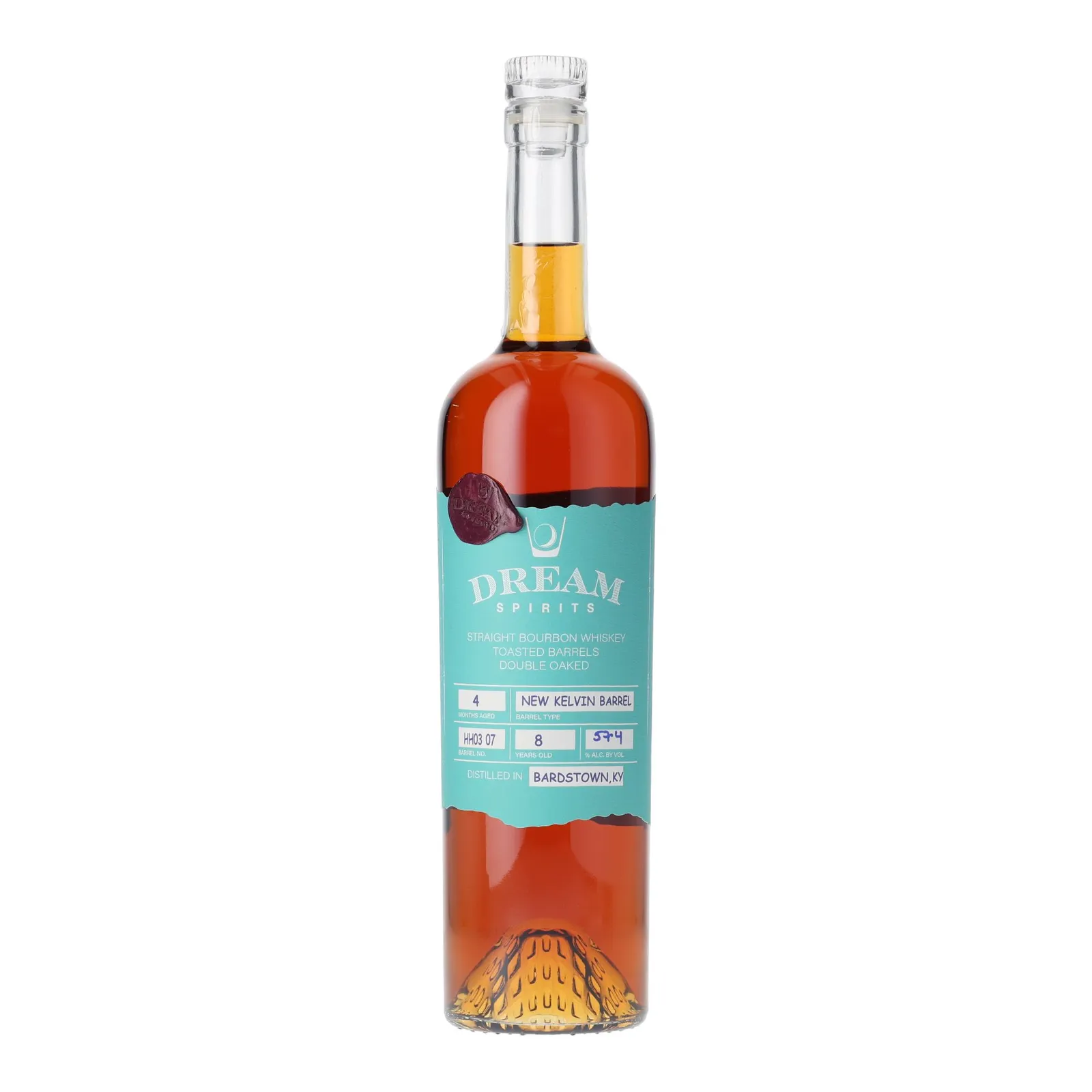 Dream Spirits Double Oaked Bourbon 8 Year Old, New Kelvin Barrel Cask, Cask #HH03 07, 57.4% whisky bottle