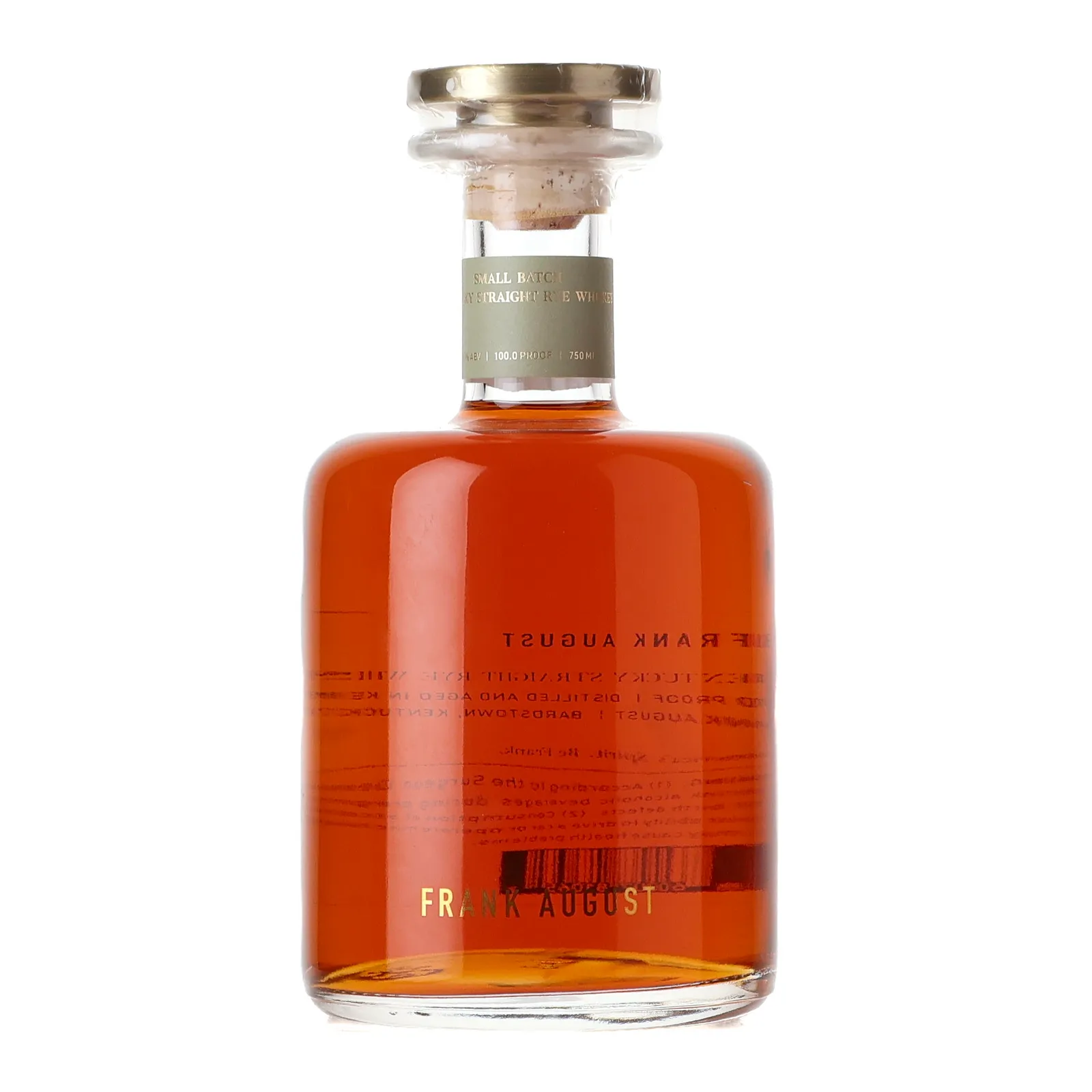 Frank August Small Batch No. Kentucky Straight Rye Whiskey, 50% whisky bottle