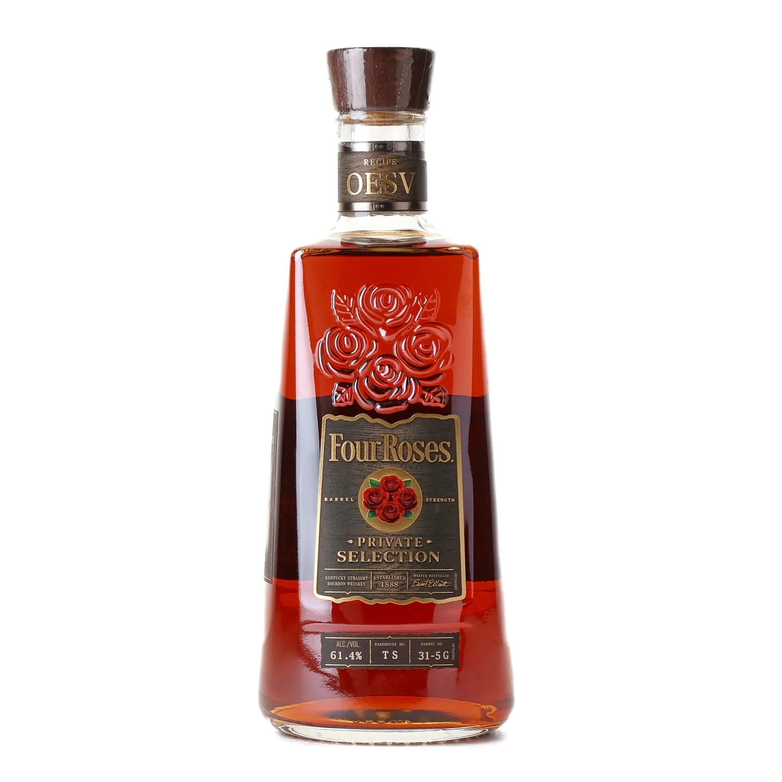 Four Roses Barrel Strength OESV 9 Year Old, New Charred Oak Cask, Cask #31-5G, Batch No. TS 31-5G, 61.4% whisky bottle