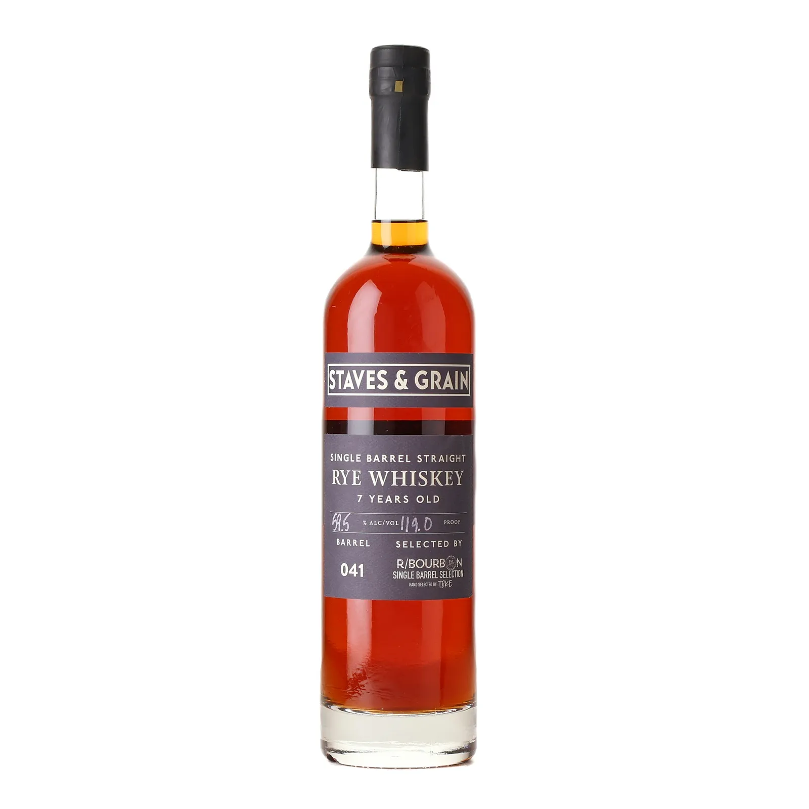 Staves & Grain R/Bourbon Private Barrel Selection 7 Year Old, 59.5% whisky bottle