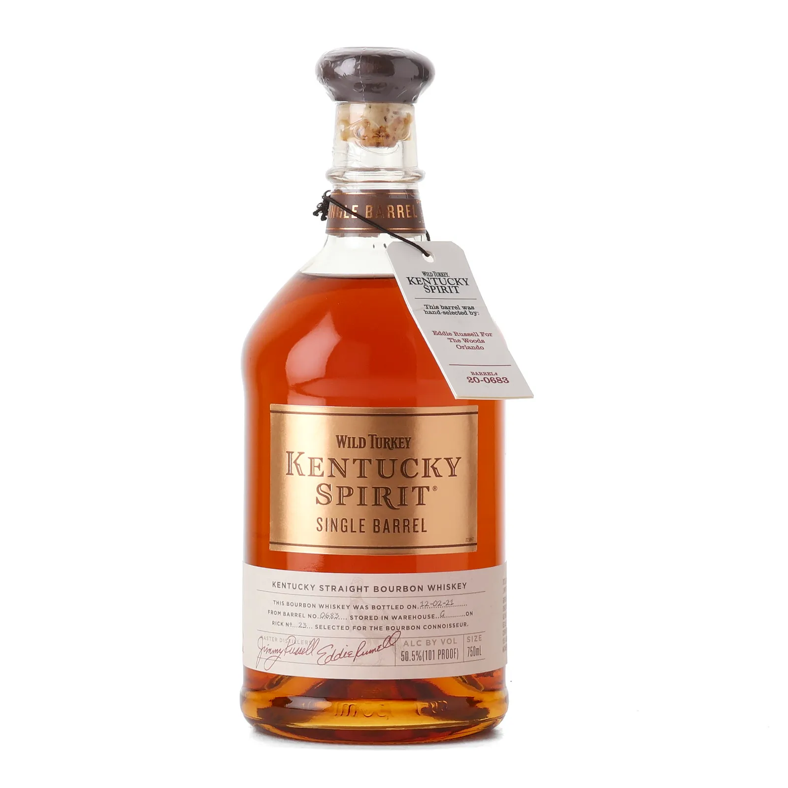 Wild Turkey Kentucky Spirit Single Barrel, Bourbon Cask, Cask #20-0683, 2021, 50.5% whisky bottle