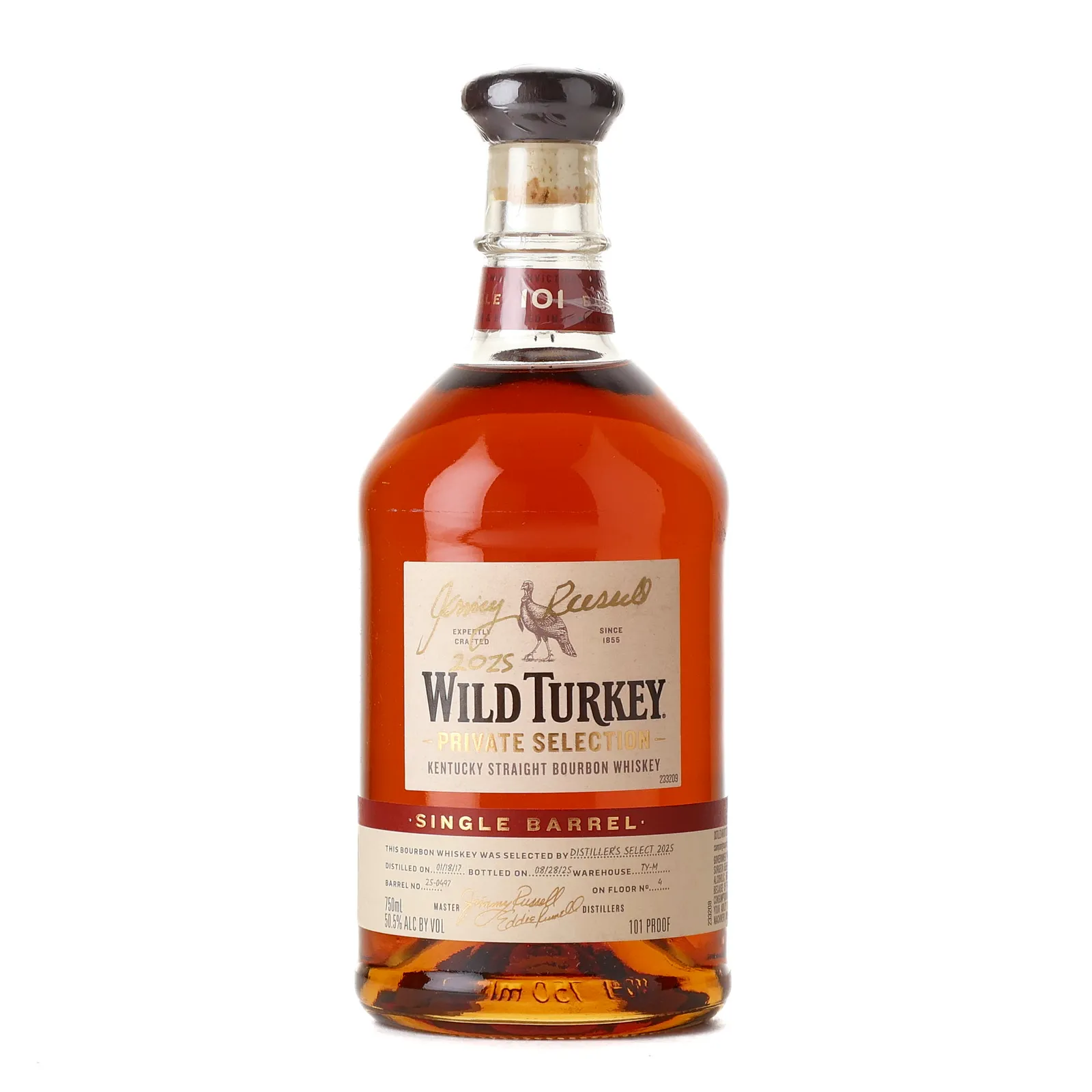 Wild Turkey Private Selection Distiller's Select 2025, Cask #25-0497, 2025, 50.5% whisky bottle