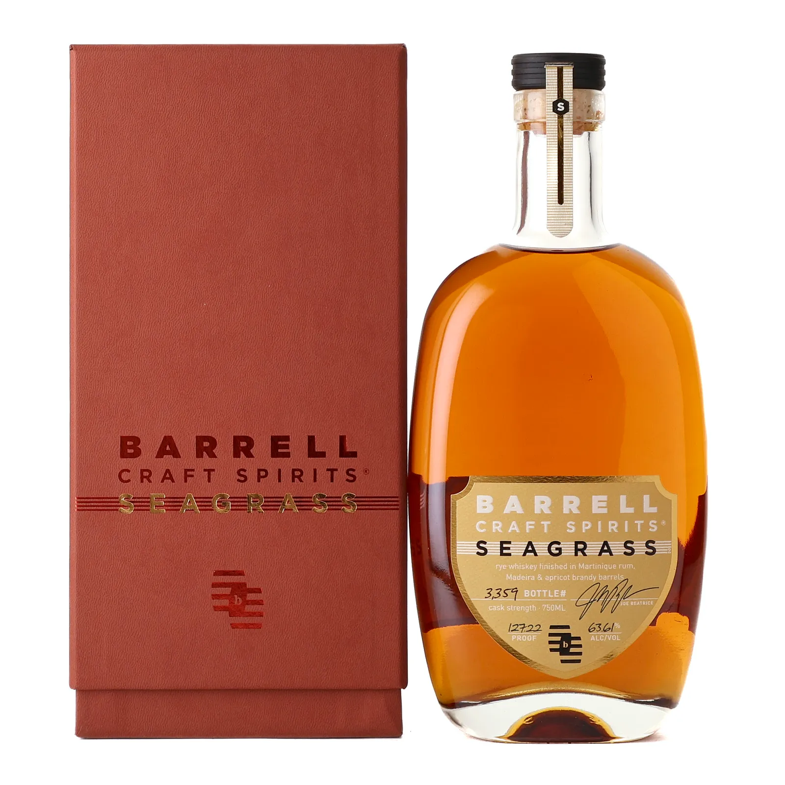Barrell Seagrass Gold Label Rye 20 Year Old, Martinique Rum, Madeira, Apricot Brandy Cask, 2022, 63.6% whisky bottle