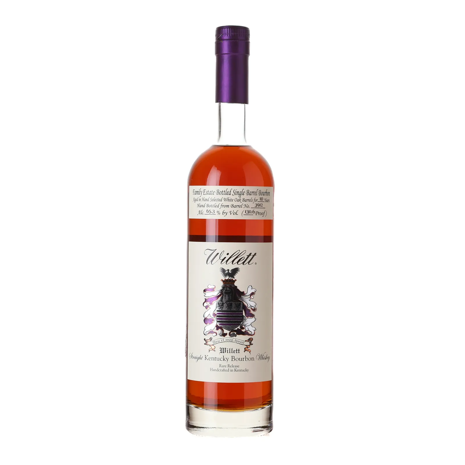 Willett Family Estate 10 Year Old, Oak Cask, Cask #3912, 65.3% whisky bottle