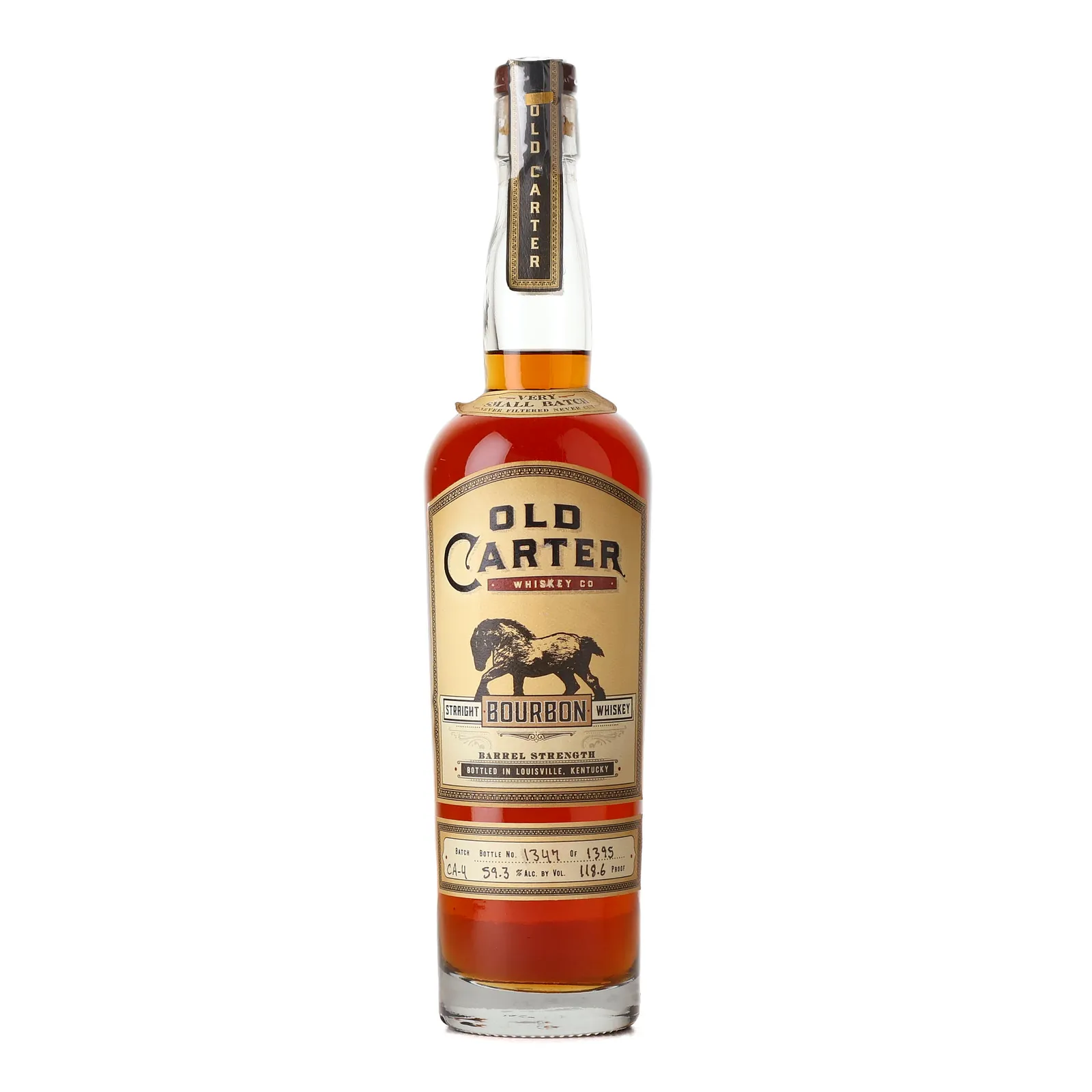 Old Carter Very Small Batch No. Straight Bourbon, Batch No. CA-4, 59.3% whisky bottle