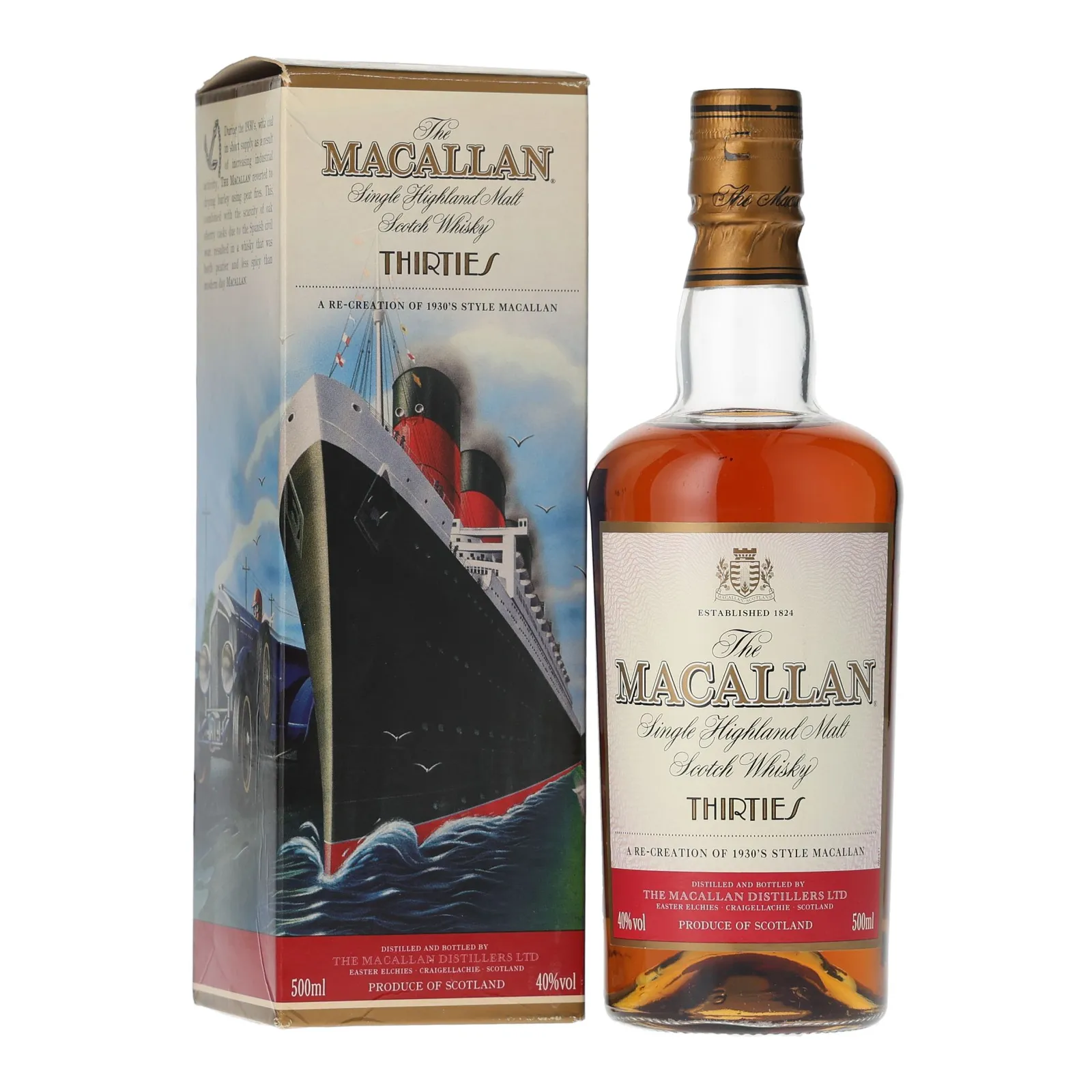 Macallan Thirties Travel Series, Sherry Cask, 2001, 40% whisky bottle