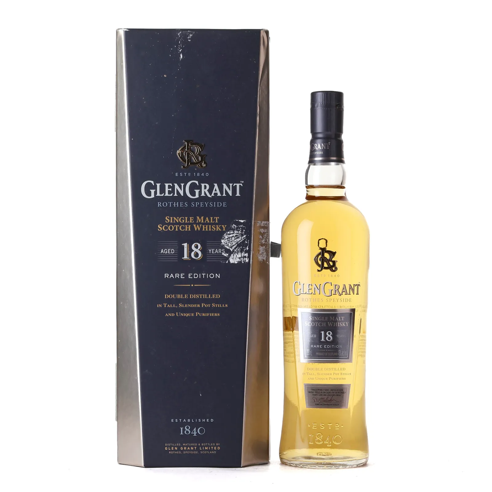 Glen Grant Rare Edition 18 Year Old, 43% whisky bottle