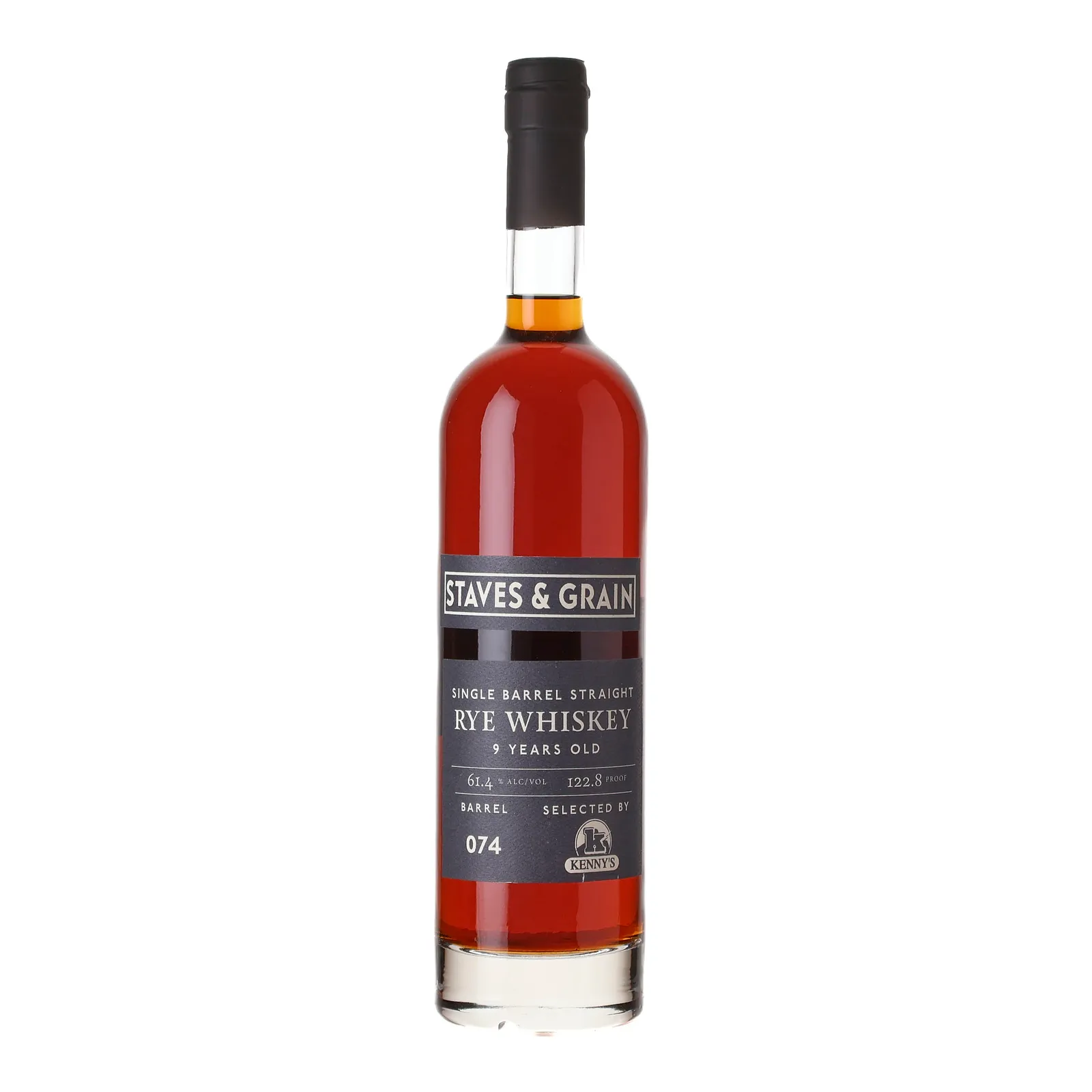 Staves & Grain Single Barrel Straight Rye Selected by Kenny's 9 Year Old, Cask #074, Staves & Grain, 61.4% whisky bottle