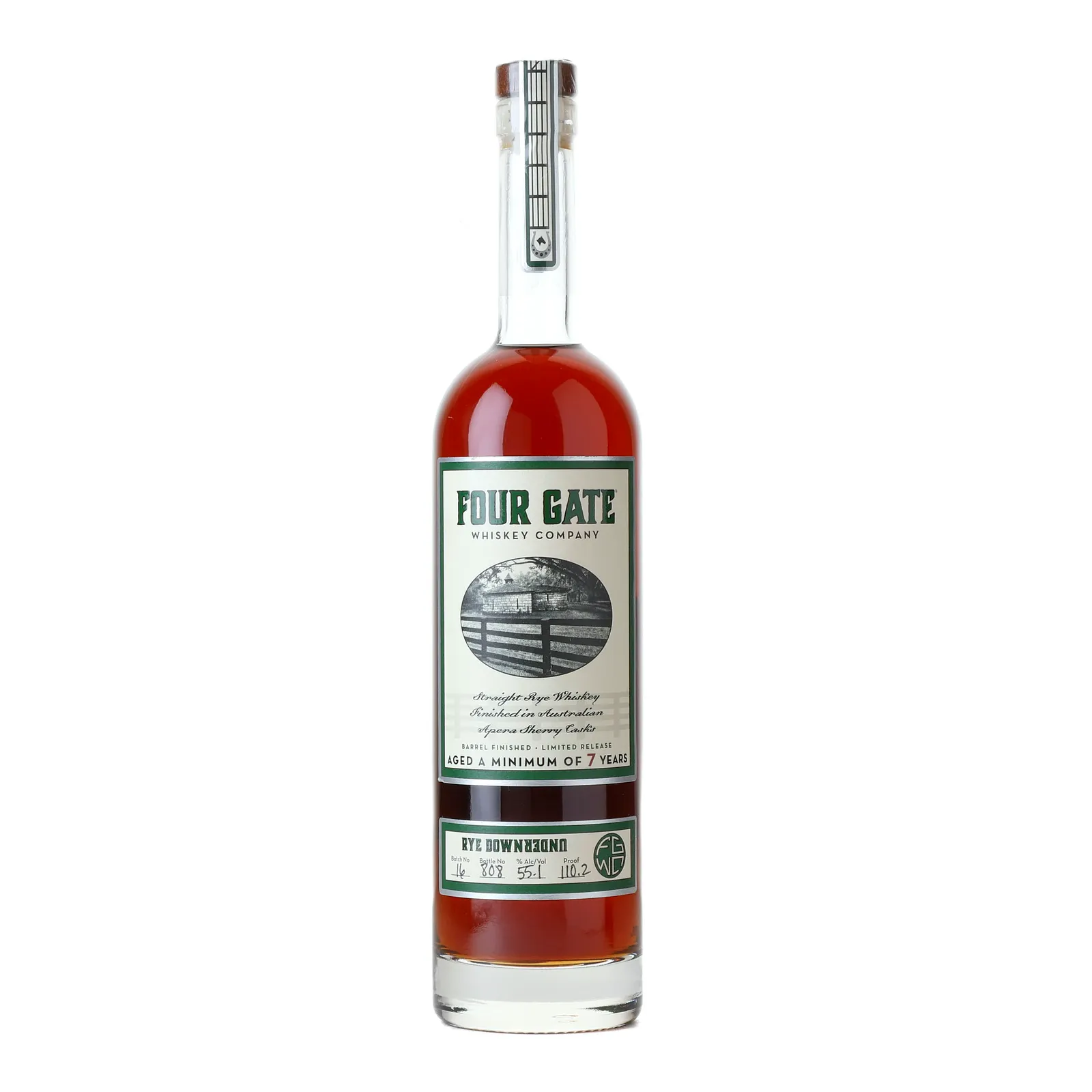 Four Gate Rye DownUnder 7 Year Old, Sherry Cask, Batch No. 16, 2021, 55.1% whisky bottle