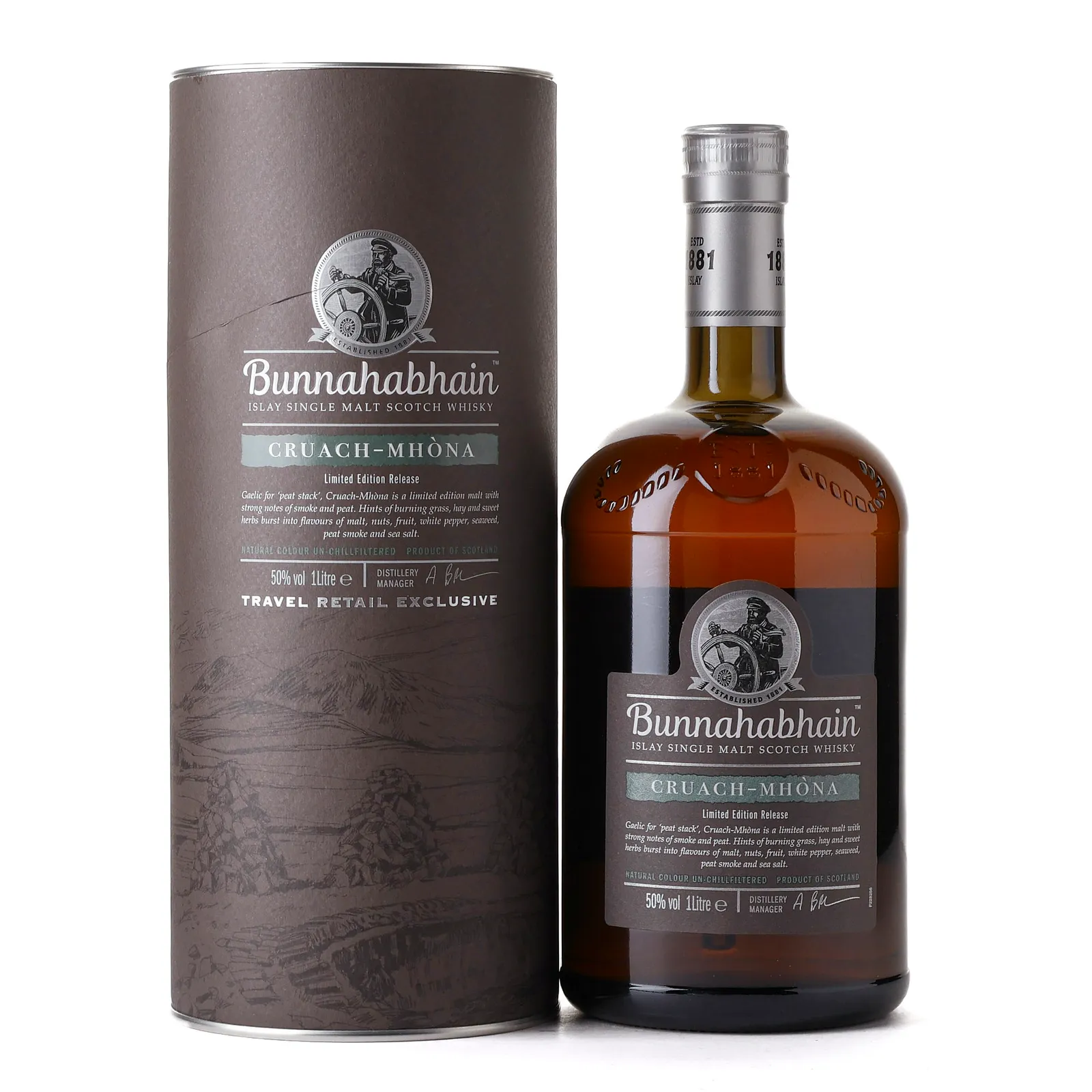 Bunnahabhain Cruach-Mhona, Bourbon & Sherry Cask, 50% whisky bottle