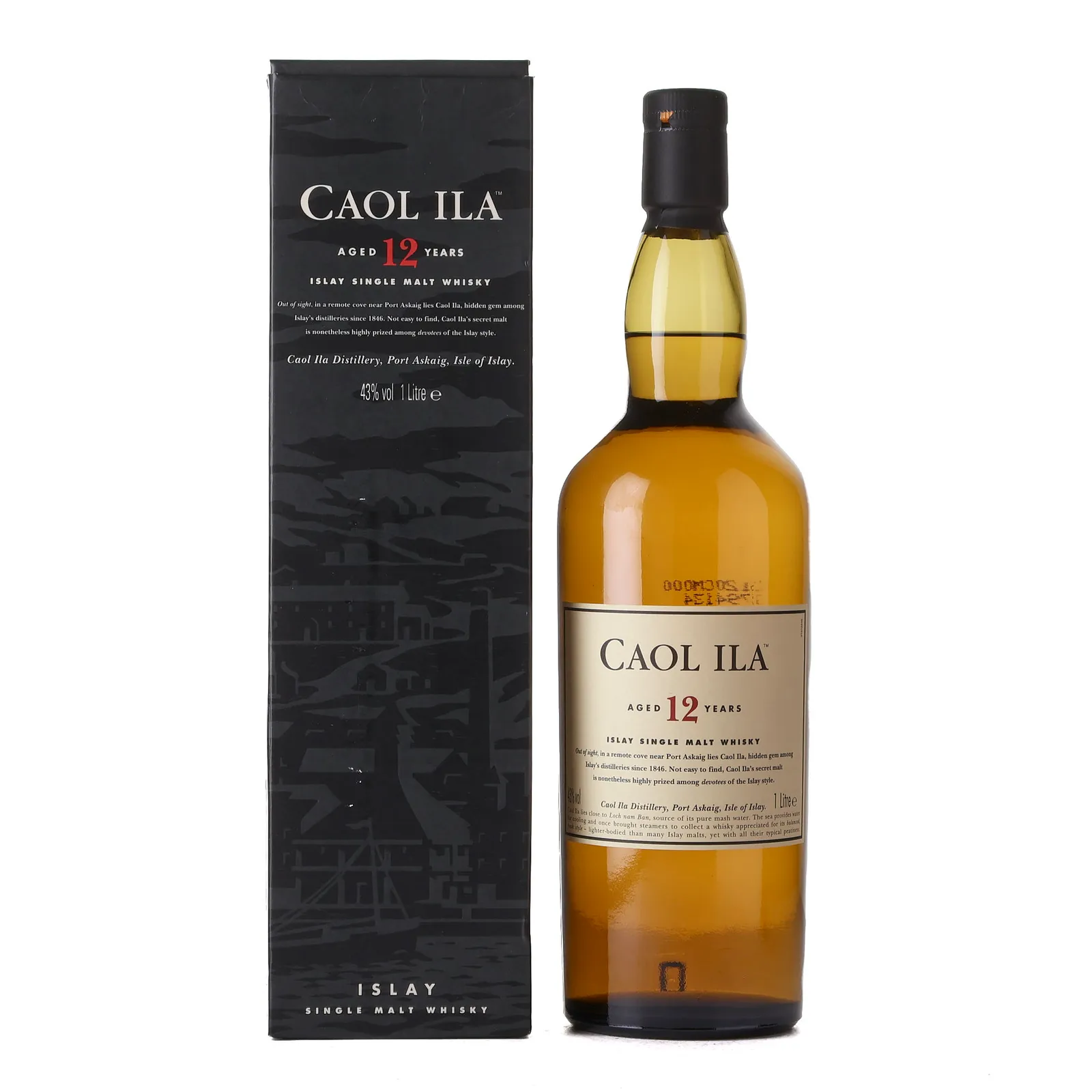 Caol Ila 12 Year Old 1L, Bourbon Cask, 43% whisky bottle
