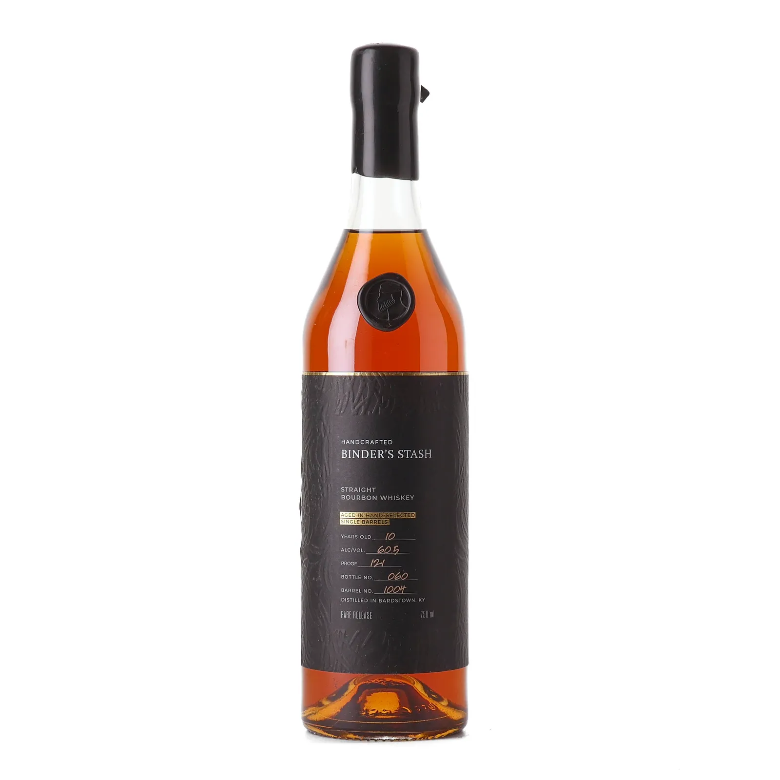 Binder's Stash Straight Bourbon 'Vintage Whiskey Vault' 10 Year Old, Cask #1004, Binder's Stash, 60.5% whisky bottle