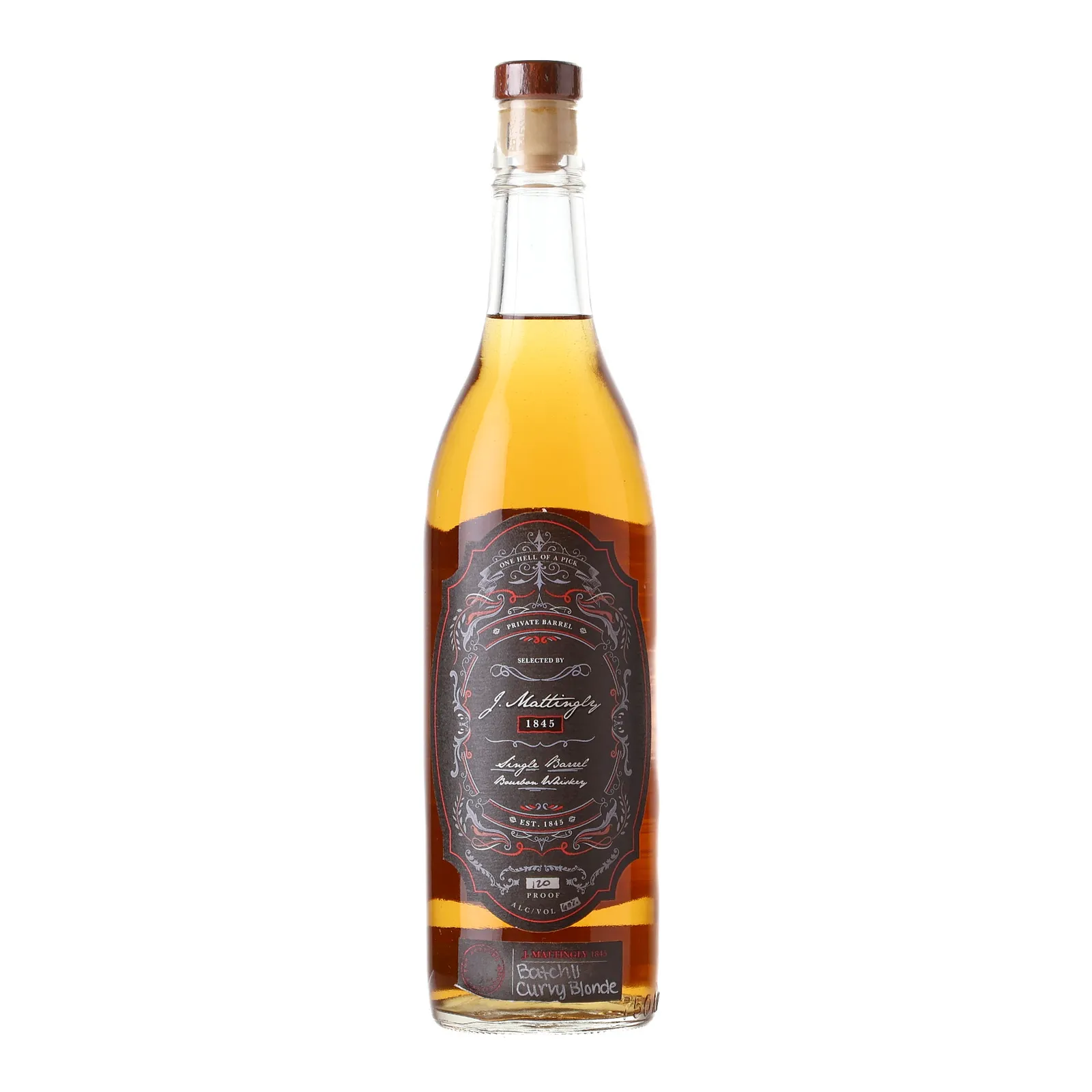 J. Mattingly 1845 Bourbon 'Curvy Blonde' Private Barrel Selection, Batch No. 11, Bourbon 30 Spirits, 60% whisky bottle