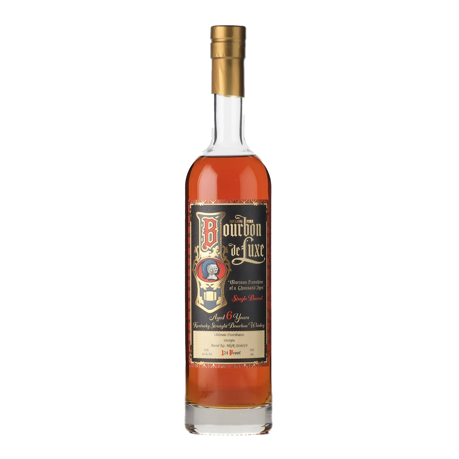 Rolling Fork Bourbon de Luxe 6 Year Old Single Barrel, New Charred American Oak Cask, Rolling Fork Spirits, 62% whisky bottle