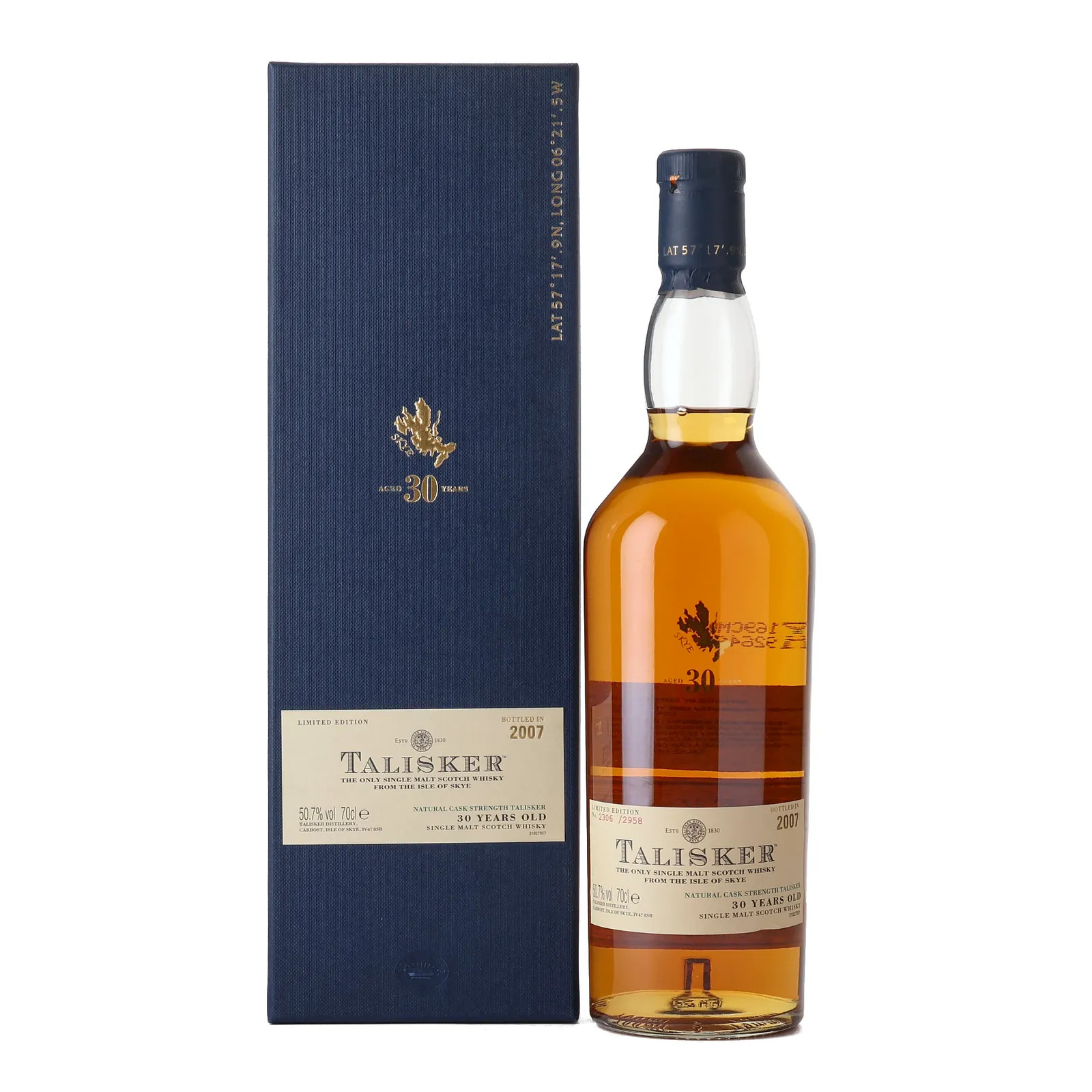 Talisker Diageo Special Releases 30 Year Old, Sherry & Bourbon Cask, 2007, 50.7% whisky bottle