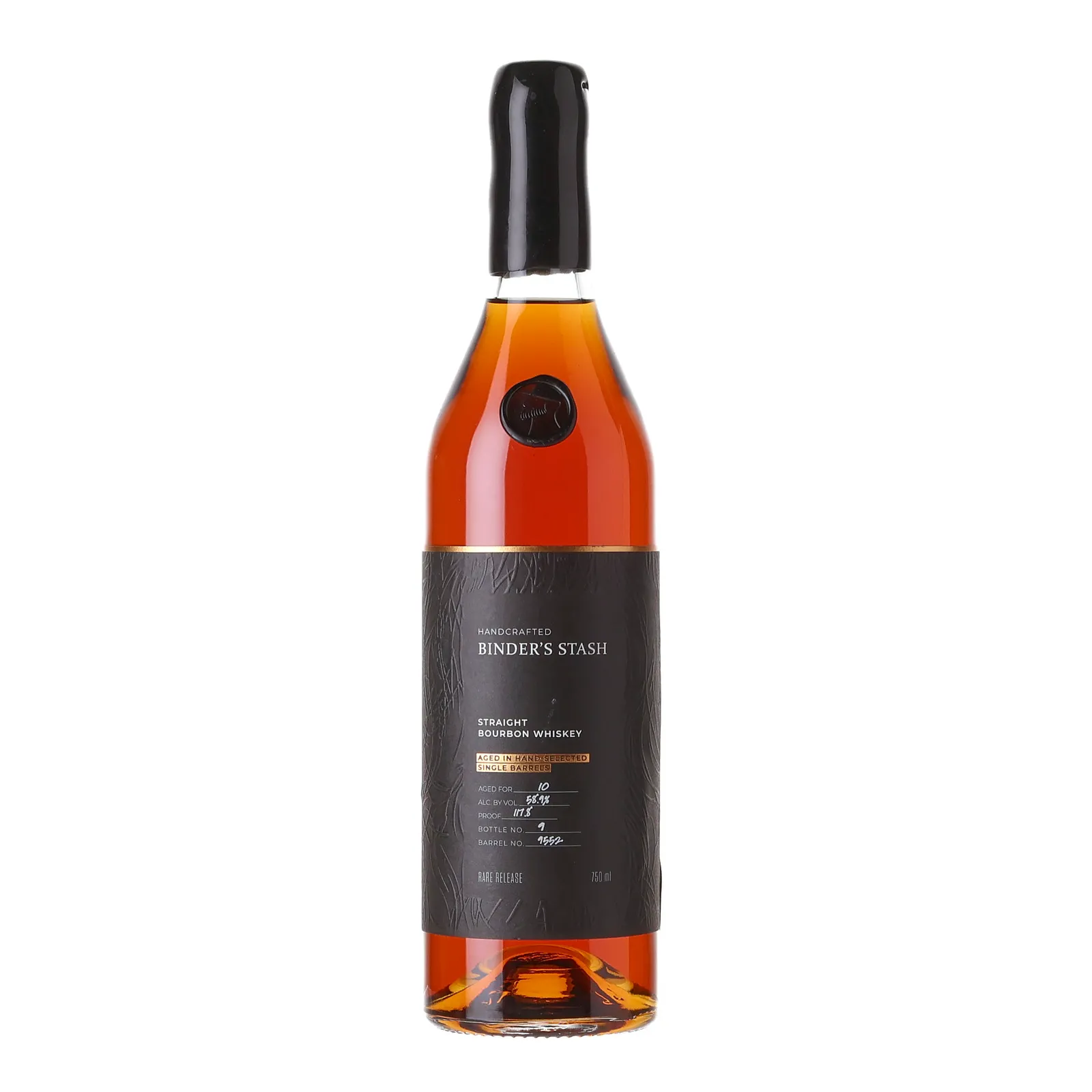 Binder's Stash Feather & Fire Private Barrel Selection 10 Year Old, New Charred Oak Cask, Cask #9552, 58.9% whisky bottle