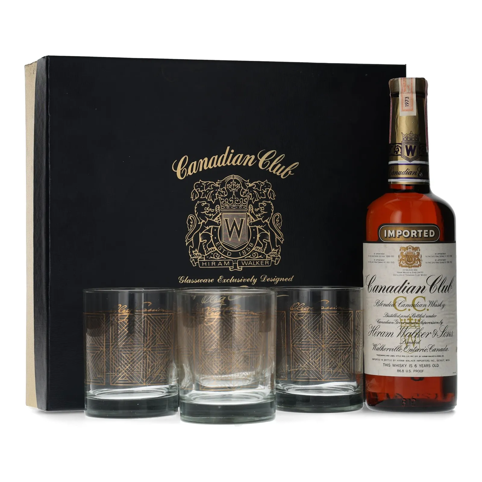 Canadian Club 6 Year Old, 1973, 43.4% whisky bottle