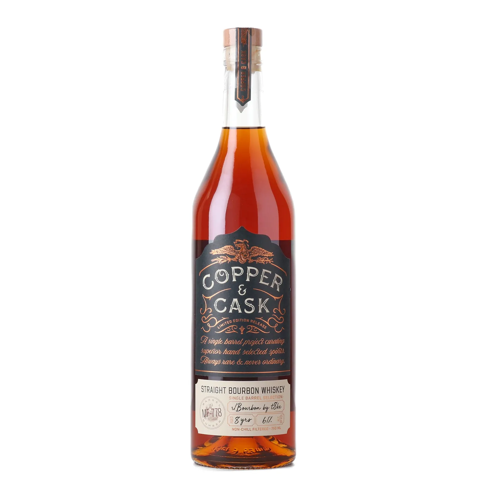 Copper & Cask r/Bourbon Selection 8 Year Old, Cask #MF-778, 2015, Latitude Beverage Co., 61% whisky bottle