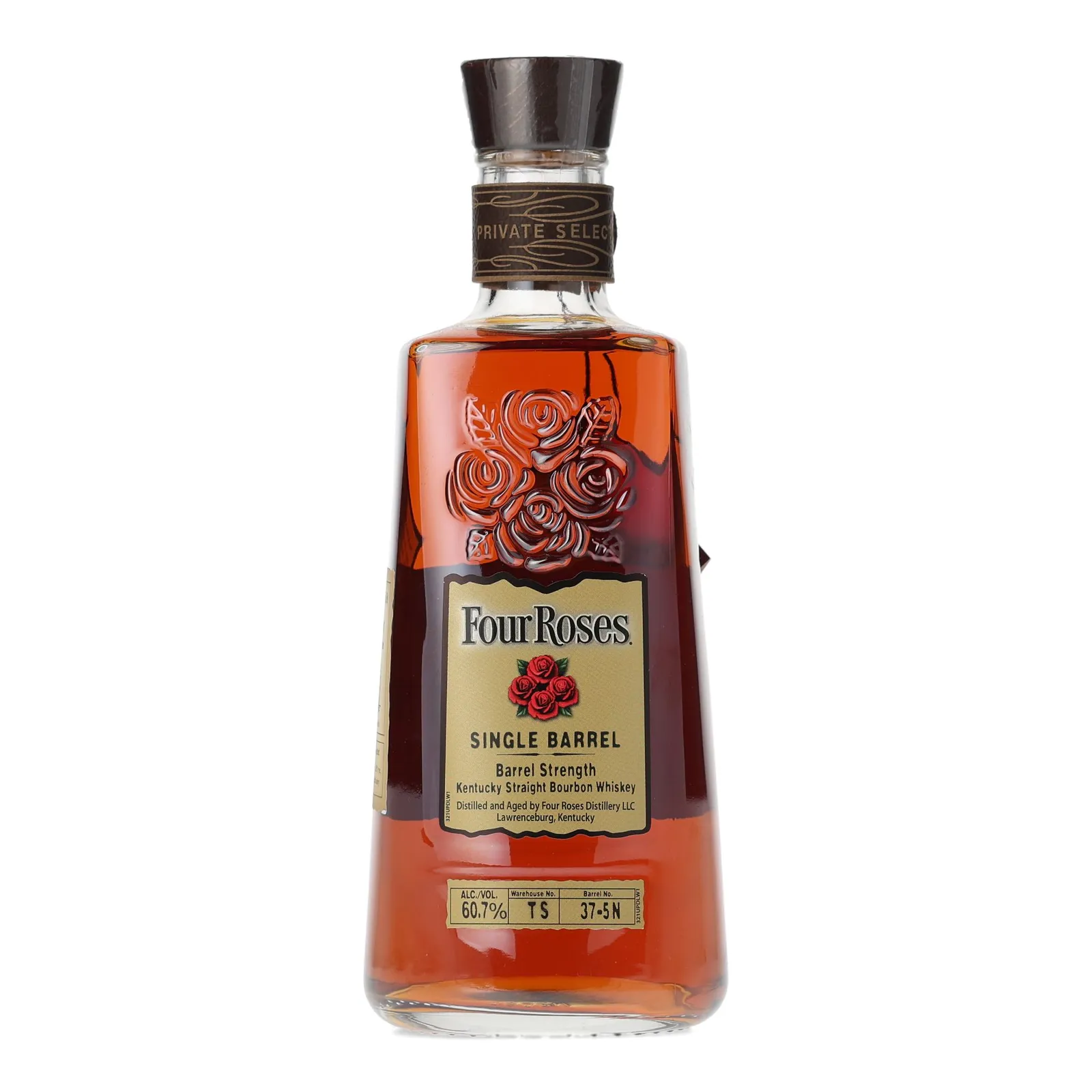 Four Roses Barrel Strength OESV 9 Year Old, New Charred Oak Cask, Cask #TS 37-5N, Walmart Private Barrel Selection, 60.7% whisky bottle