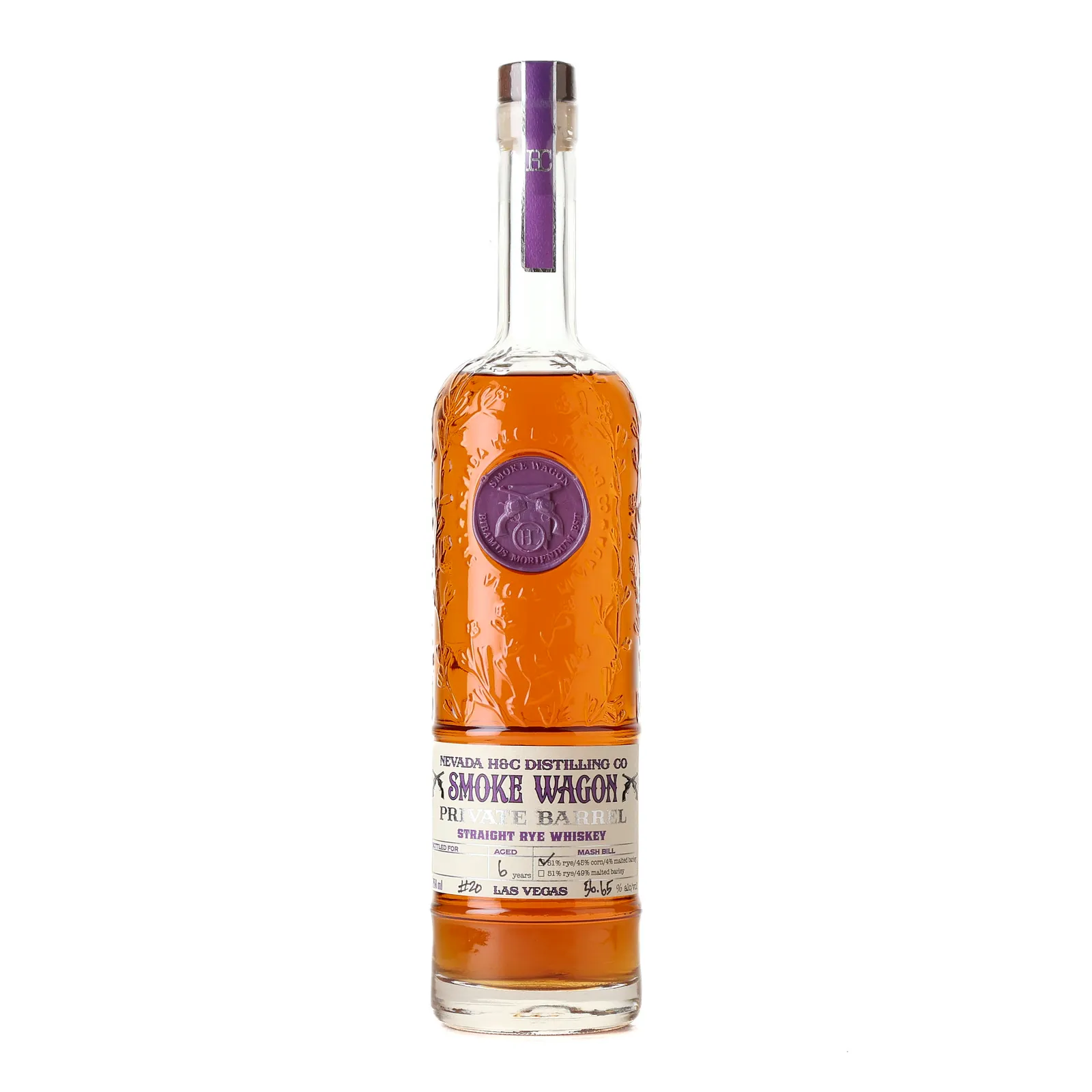 Smoke Wagon Private Barrel 6 Year Old, Cask #20, 56.65% whisky bottle
