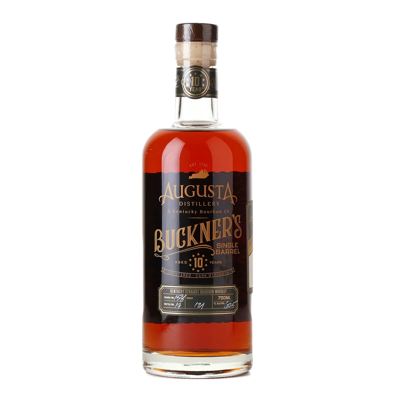 Augusta Distillery Buckner's Single Barrel 10 Year Old, Cask #158, 2024, 60.5% whisky bottle