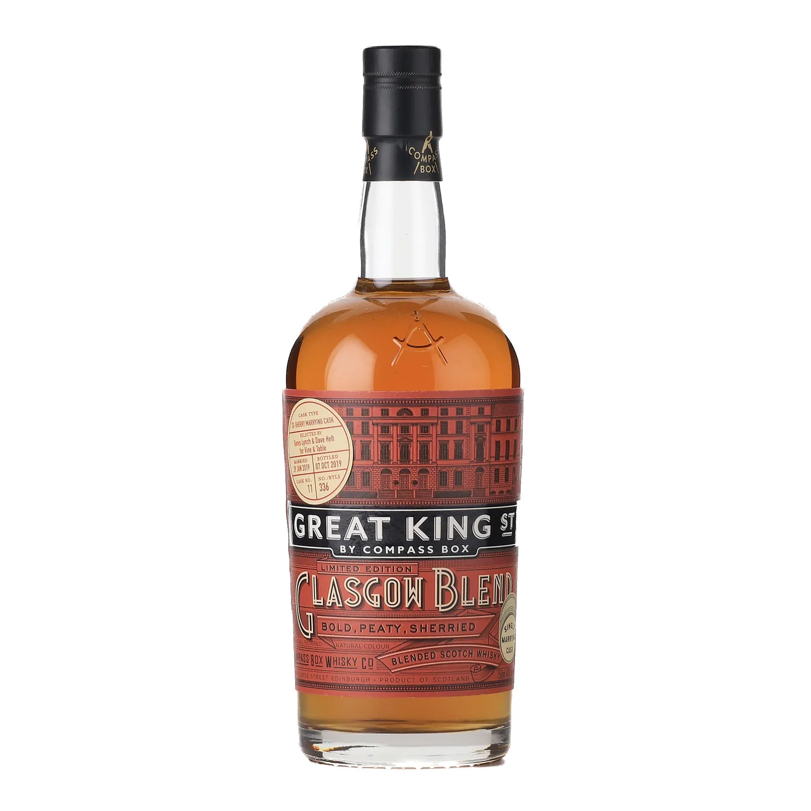 Compass Box Great King Street Glasgow Blend 'Vine & Table', Sherry Cask, Cask #11, 2019, 49% whisky bottle
