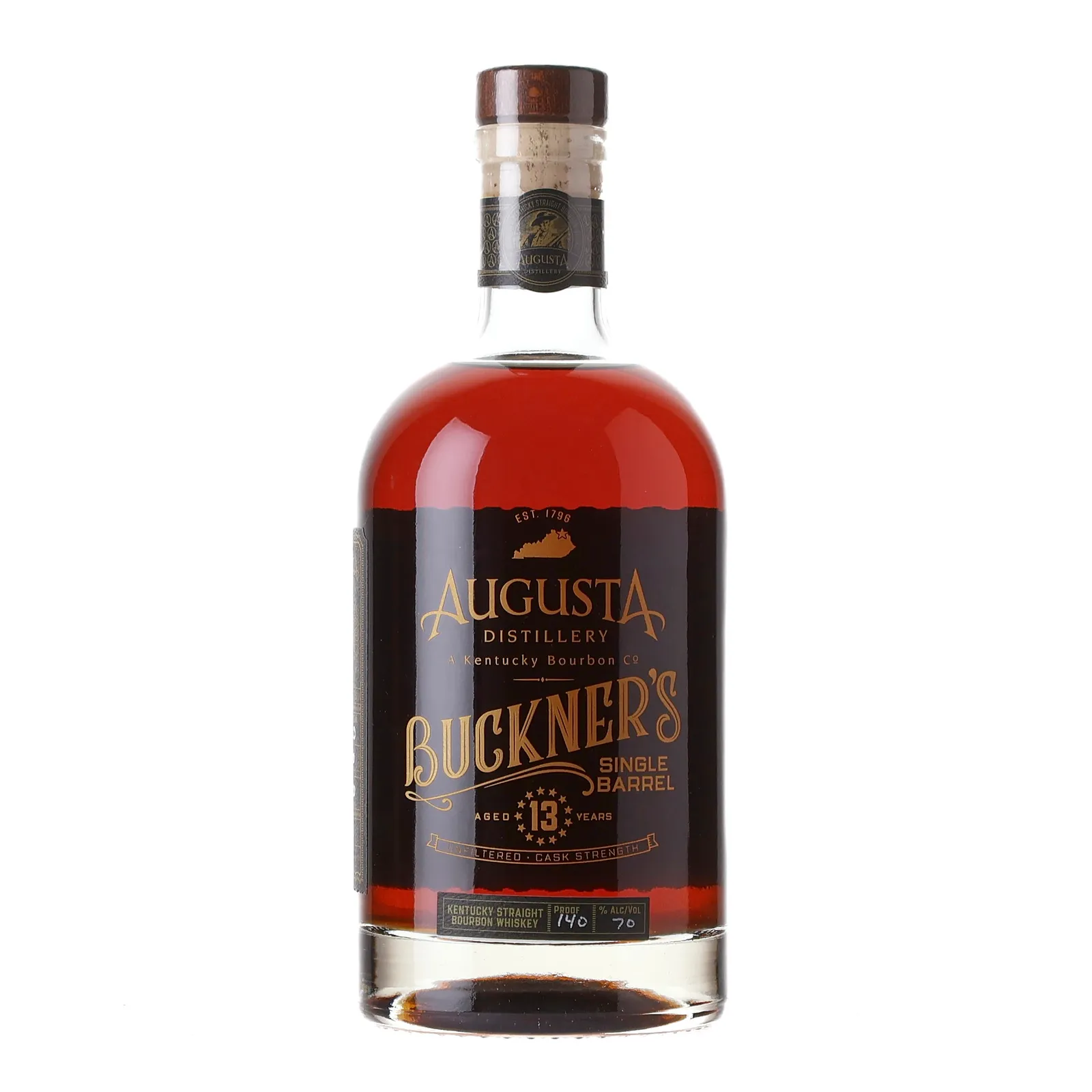 Augusta Distillery Buckner's Single Barrel 13 Year Old, Cask #103, 2023, 70% whisky bottle