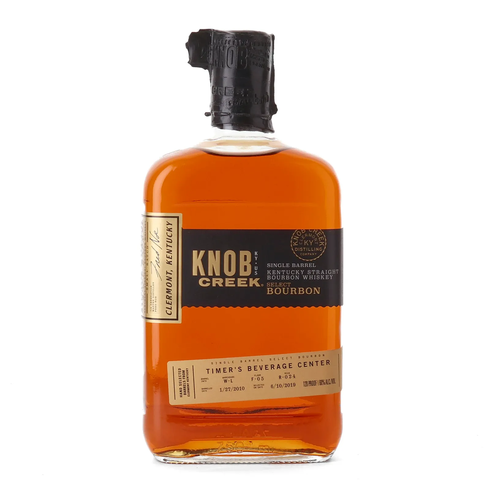 Knob Creek Timer's Beverage Center Private Barrel Selection, 2010, 2019, 60% whisky bottle