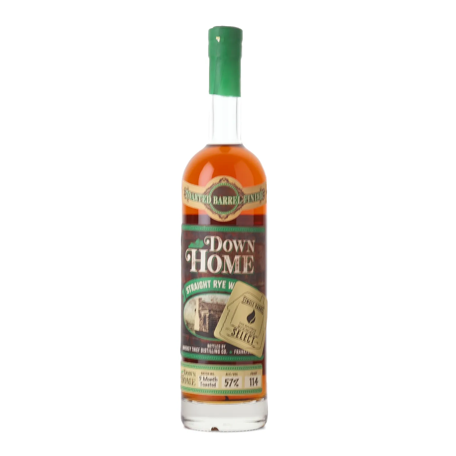 Down Home Toasted Barrel Finish Straight Rye Whiskey The Bourbon Syndicate Private Barrel Selection, Toasted Barrel Cask, 5 Month Toasted, 57% whisky bottle