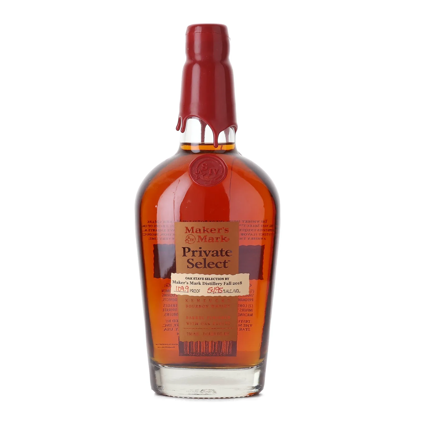 Maker's Mark Private Select Oak Stave Selection Maker's Mark Distillery Fall 2018, 2018, 54.95% whisky bottle