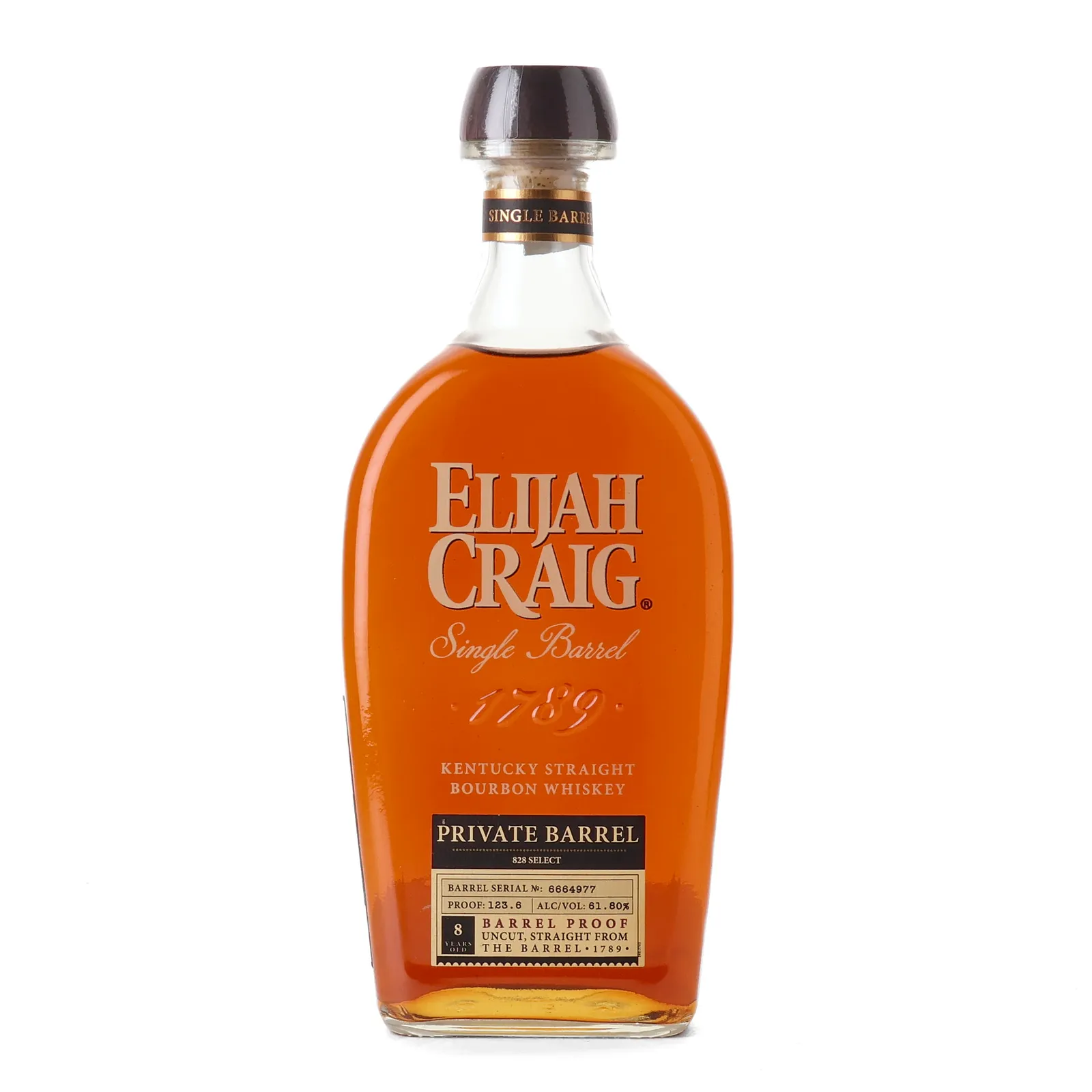 Elijah Craig Private Barrel 8 Year Old, Cask #6664977, 61.8% whisky bottle