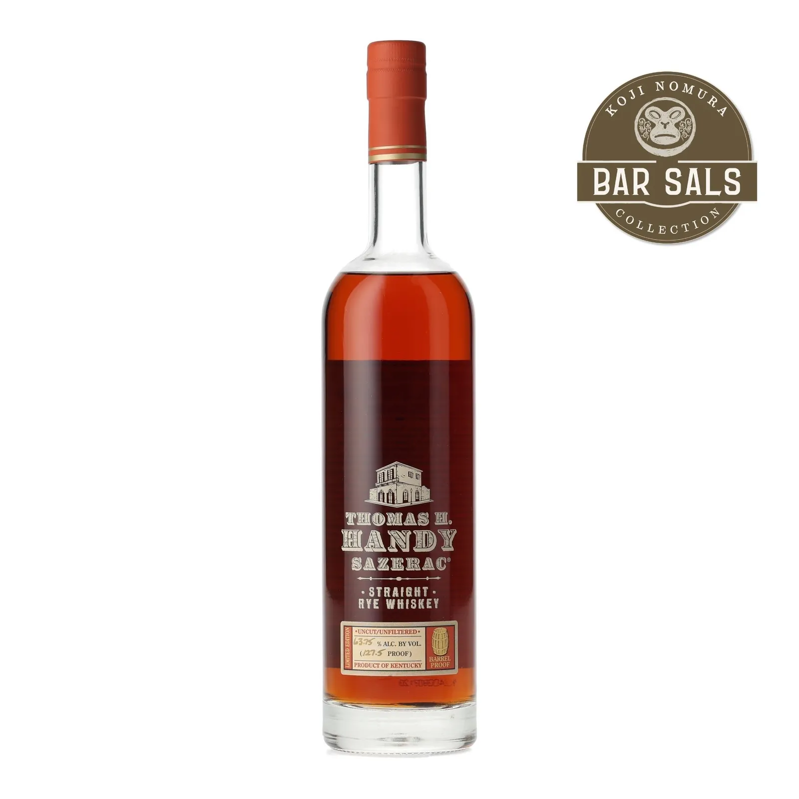 Sazerac Rye Thomas H. Handy Sazerac Straight Rye Whiskey 2008 Release 6 Year Old, New American Oak Cask, 2008, 63.8% whisky bottle