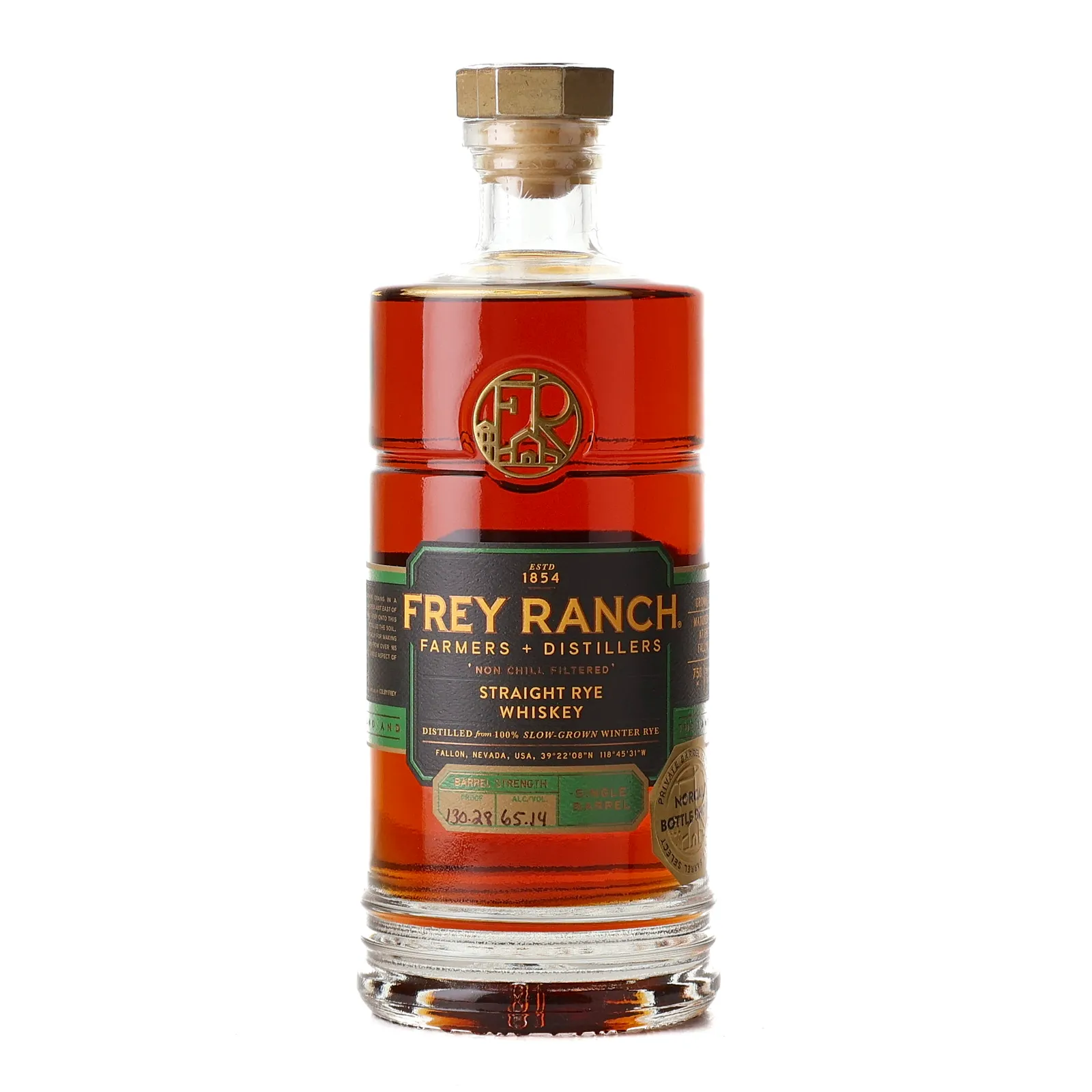 Frey Ranch Rye 'NorCal Bottle Shops' Private Barrel Selection, New Charred Oak Cask, Cask #1179, 65.19% whisky bottle