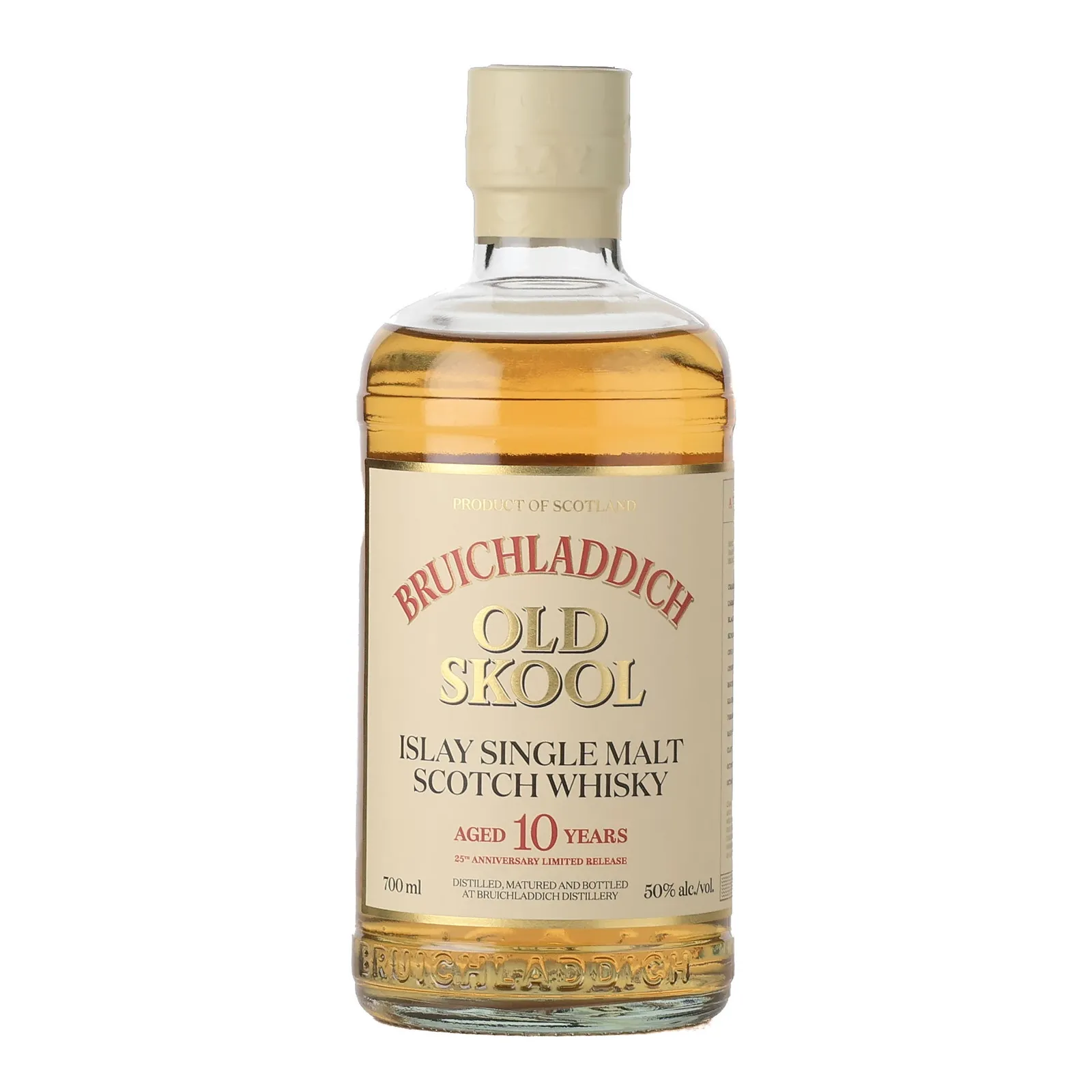 Bruichladdich Old Skool 10 Year Old 25th Anniversary Limited Release, Bourbon & Sauternes Cask, 2026, 50% whisky bottle