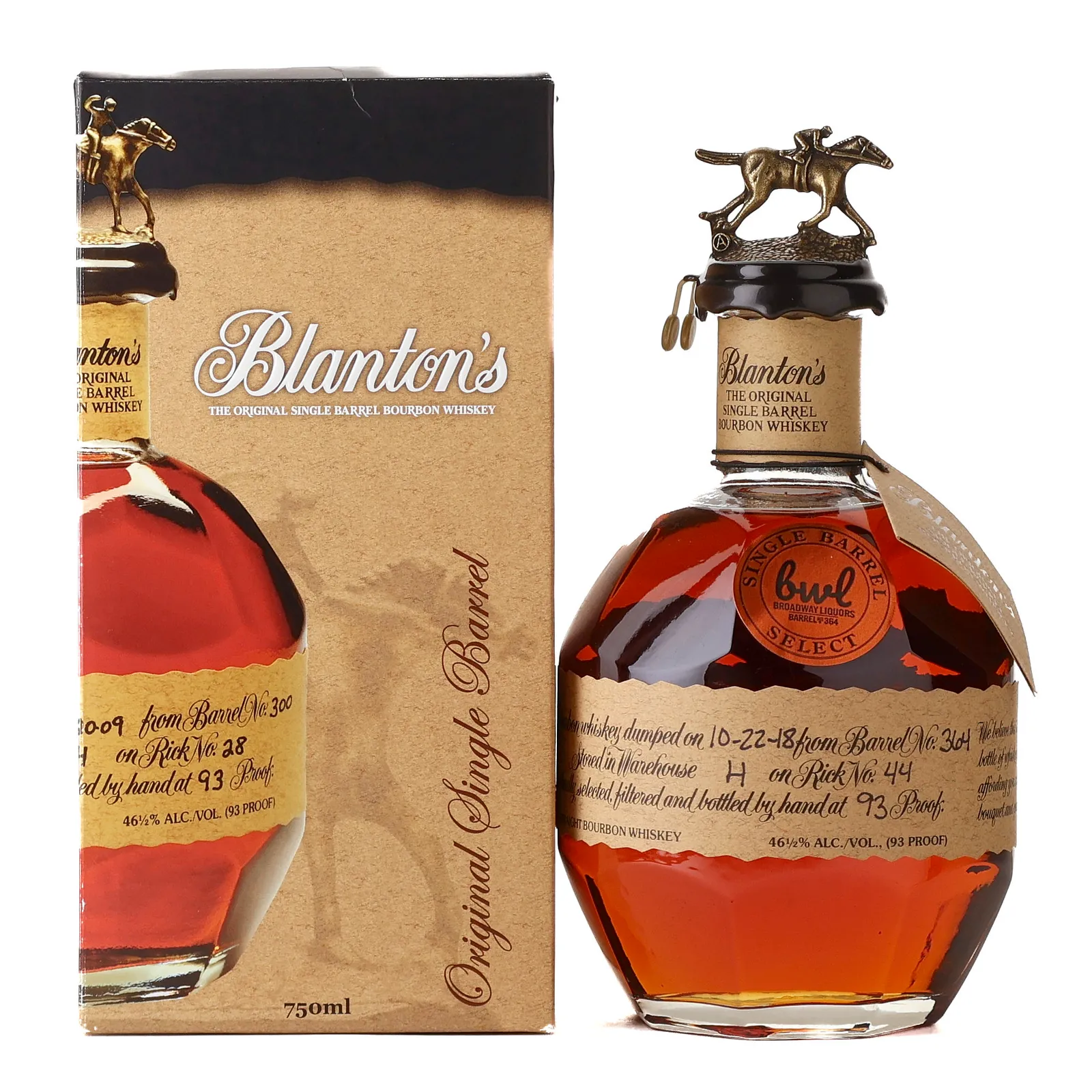 Blanton's Private Barrel Selection, Cask #364, 46.5% whisky bottle