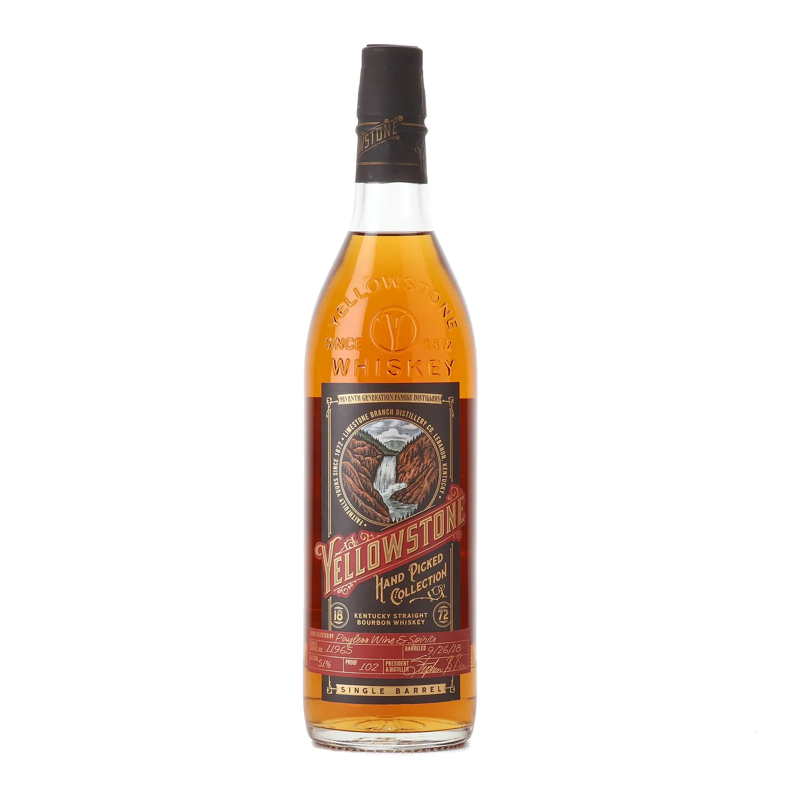 Yellowstone Hand Picked Collection Payless Wine & Spirits Private Barrel Selection, Cask #11965, 51% whisky bottle