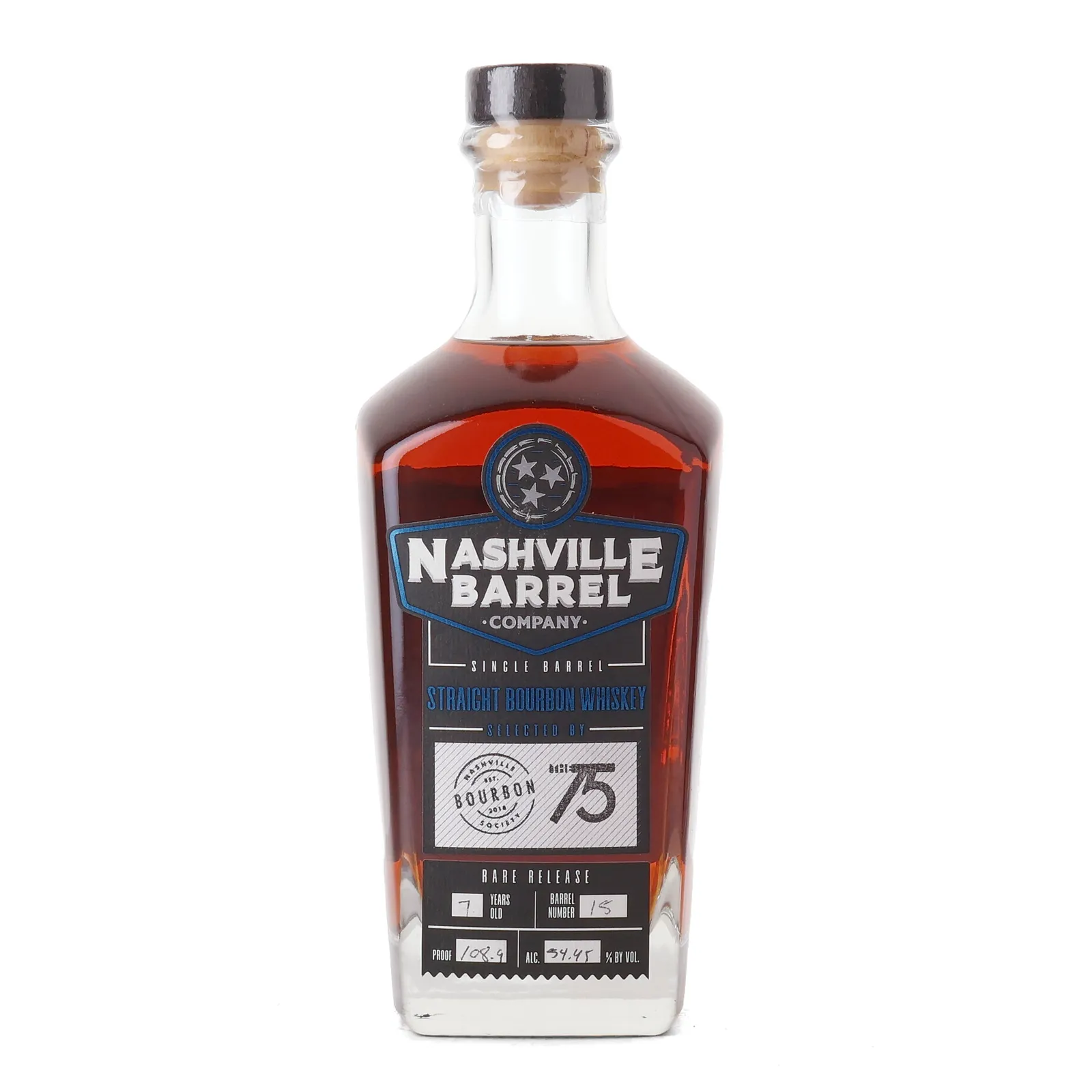 Nashville Barrel Company Nashville Barrel Society Private Barrel Selection 7 Year Old, Cask #15, Nashville Barrel Company, 54.5% whisky bottle