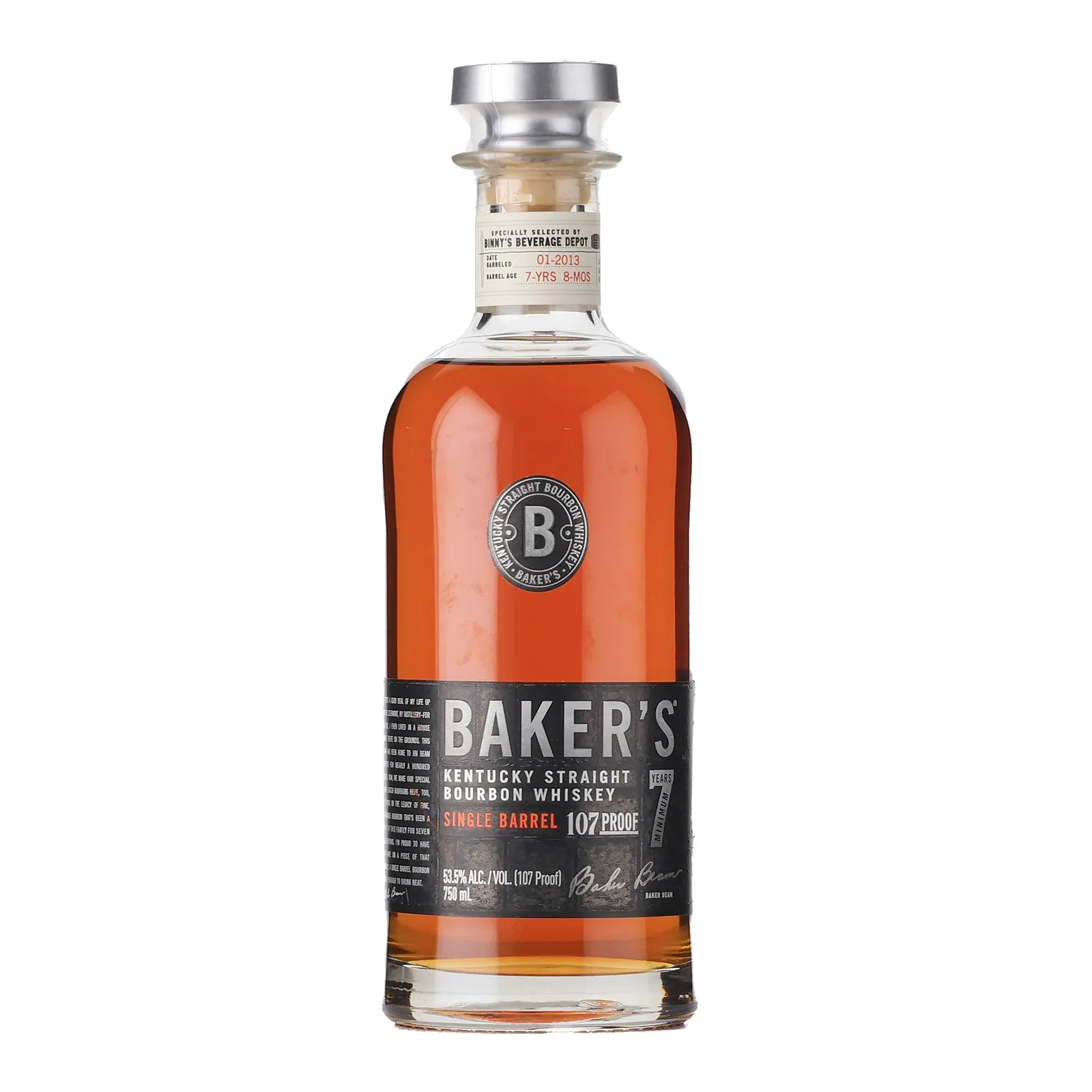 Baker's Binny's Private Barrel Selection 7 Year Old, 2013, 53.5% whisky bottle