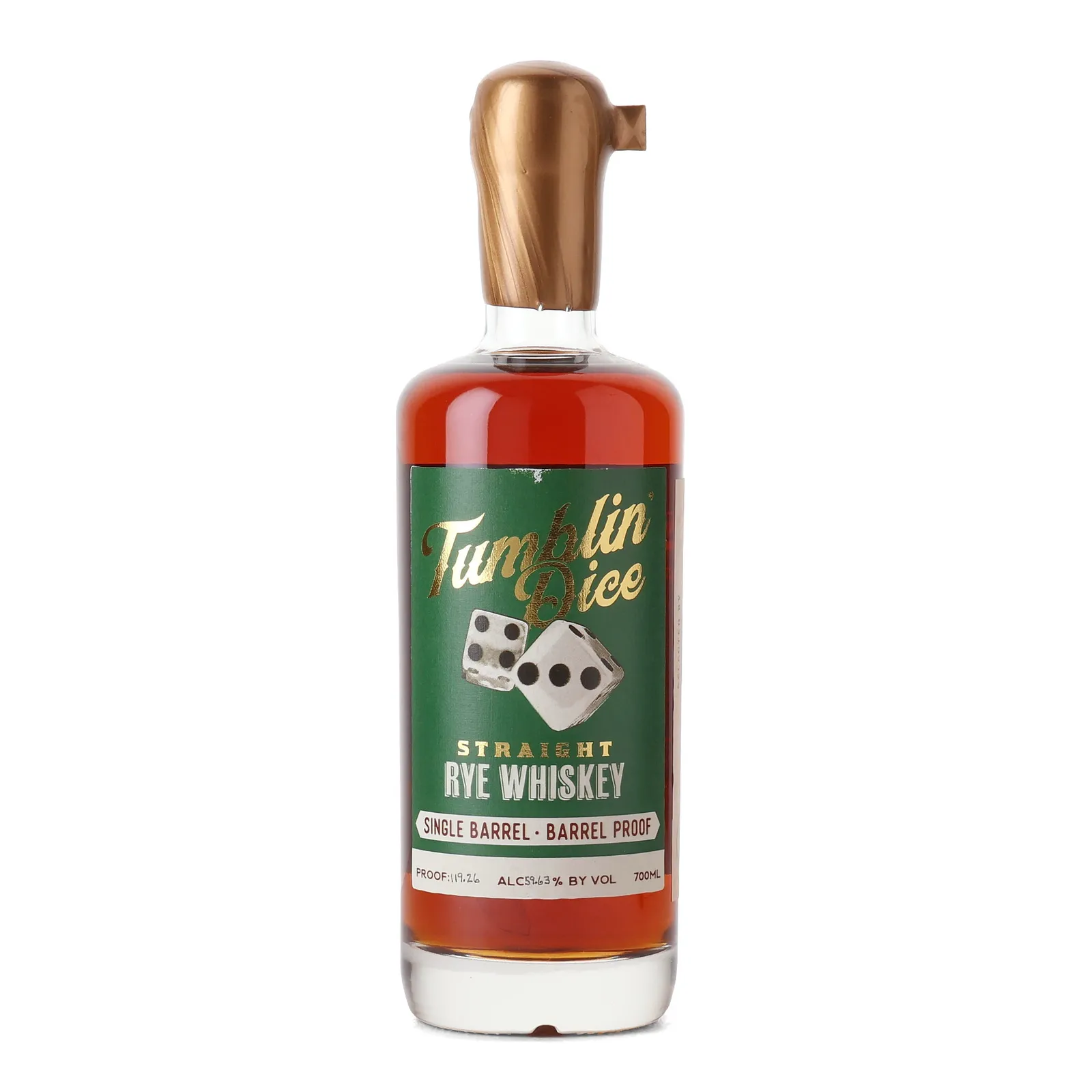 Tumblin' Dice ROC Elite Private Barrel Selection 7 Year Old, New Charred Oak Cask, 2015, Proof & Wood, 59.6% whisky bottle
