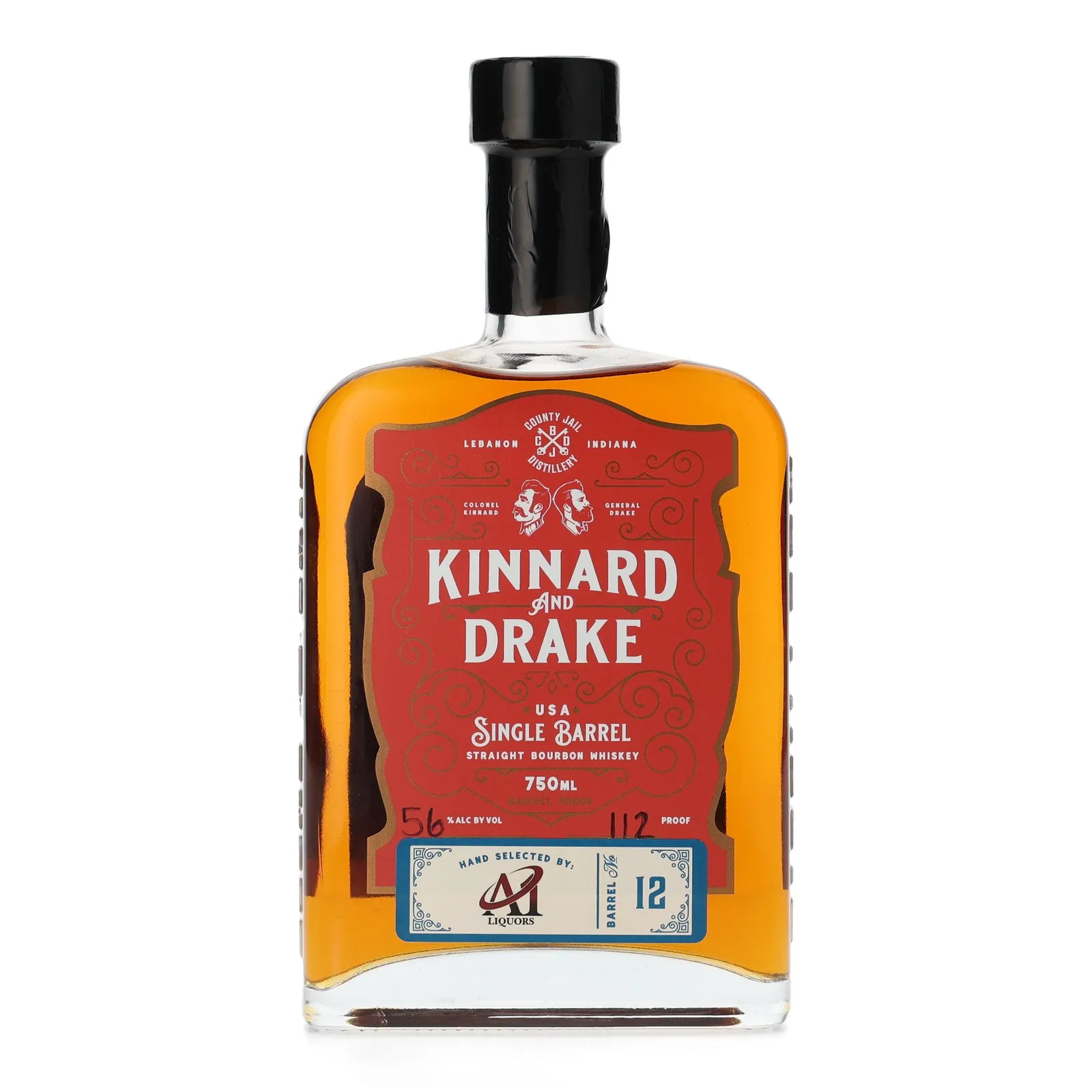 Kinnard & Drake Single Barrel Straight Bourbon 'A1 Liquors' Private Barrel Selection, Cask #12, 56% whisky bottle