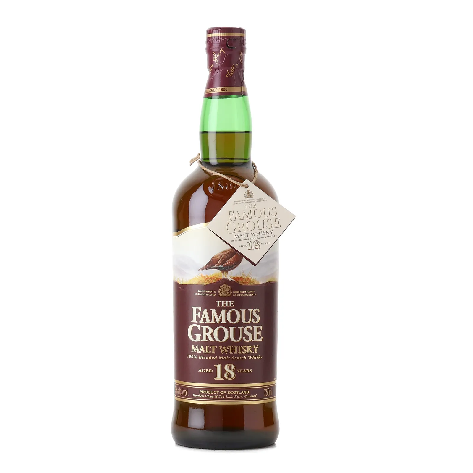Famous Grouse 18 Year Old Blended Malt Scotch Whisky, Sherry Cask, 43% whisky bottle