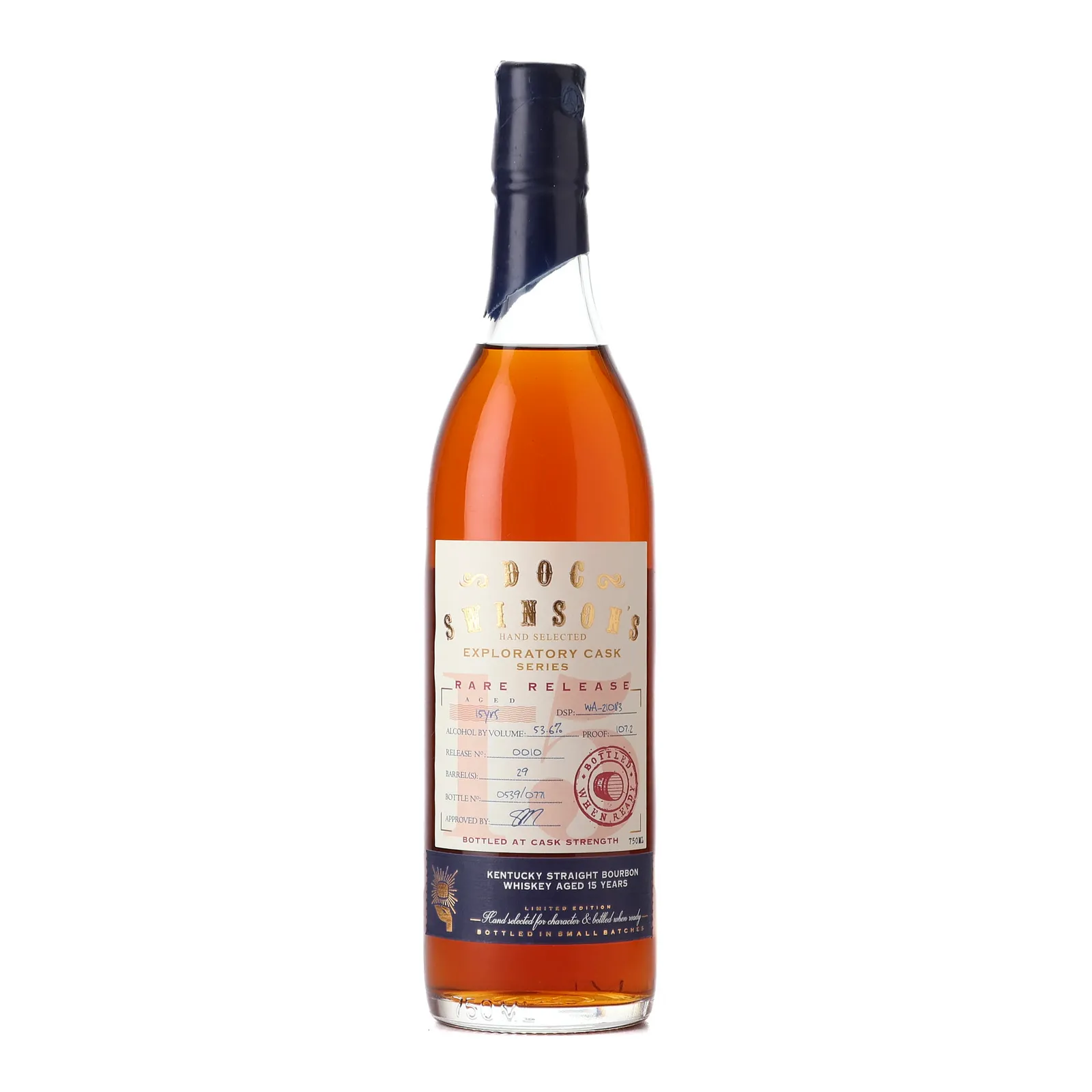 Doc Swinson's Exploratory Cask Series 15 Year Old, Release No. 0010, 2004, Doc Swinson's, 53.6% whisky bottle