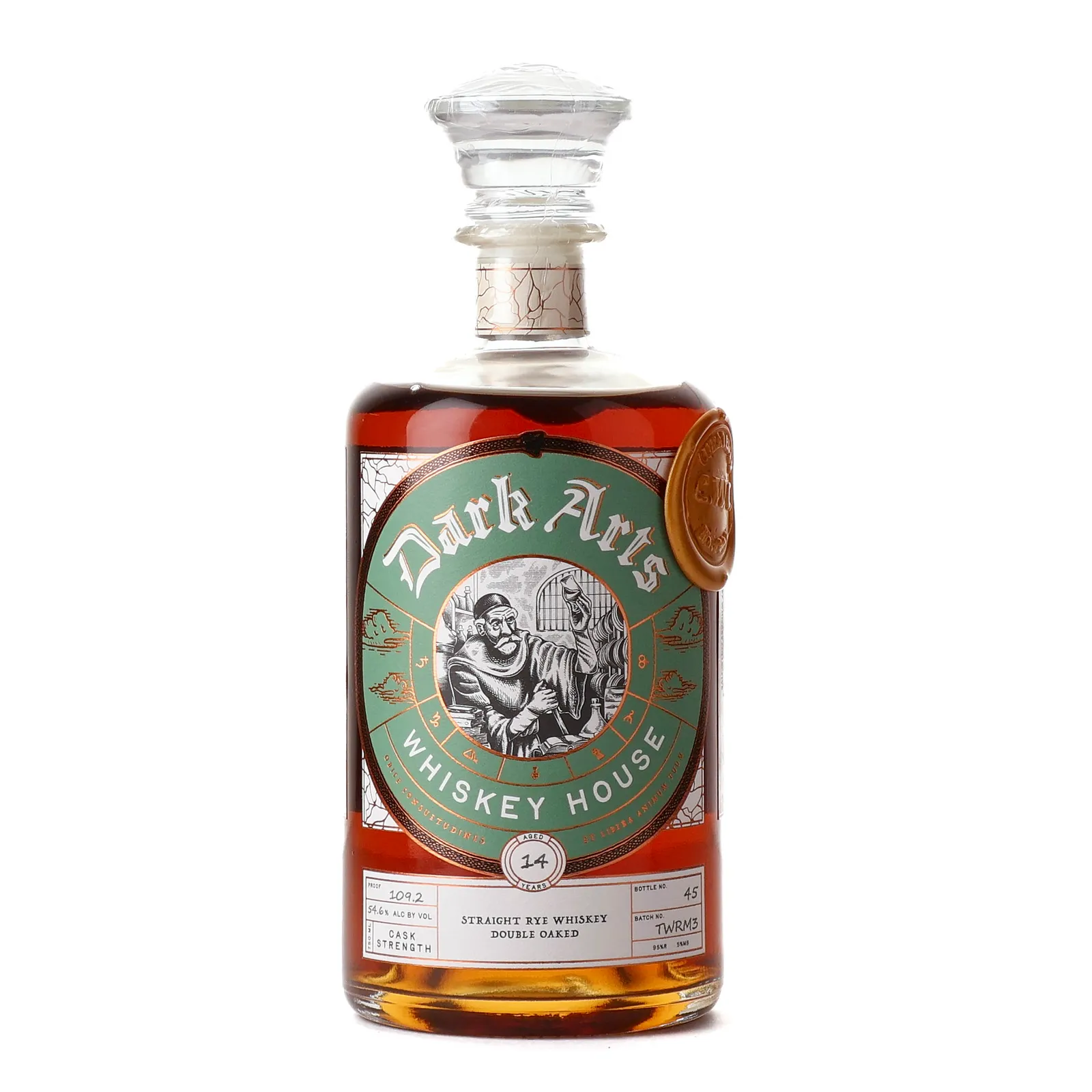 Dark Arts Whiskey House 14 Year Old, Double Oaked Cask, Batch No. TWRM3, Dark Arts Whiskey House, 54.6% whisky bottle